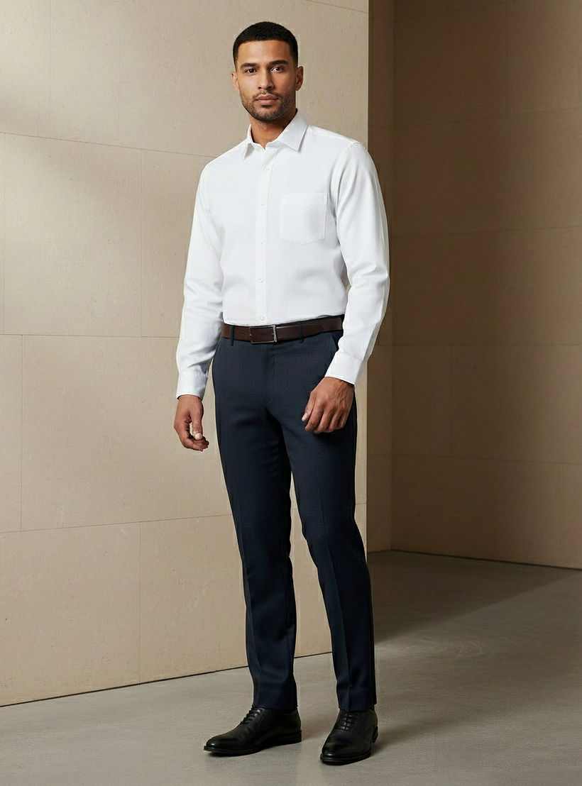 Men Regular Fit Self Texture Dobby Collar Shirt-men-clothing-shirts-image-4