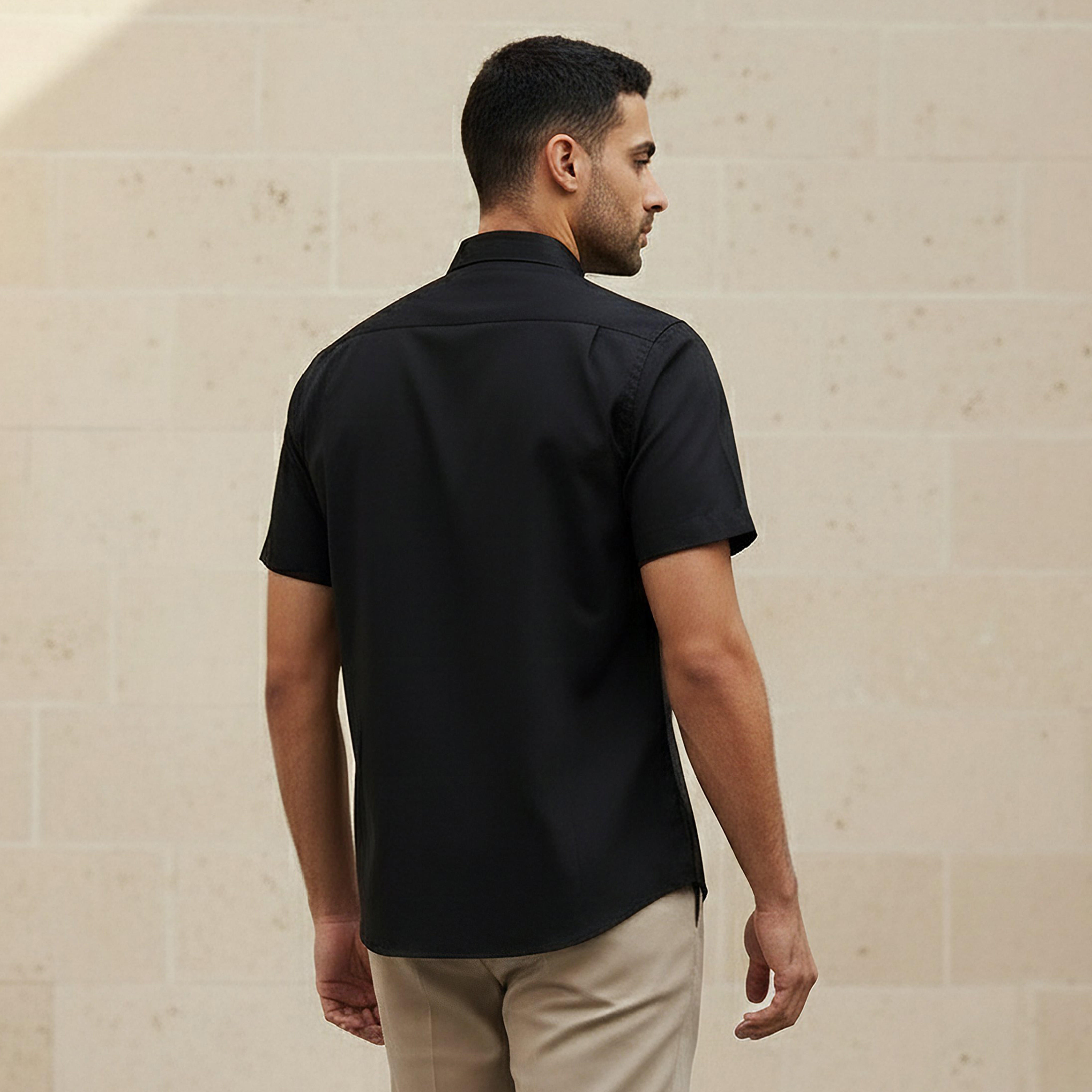 Men Regular Fit Button Down Collar Short Sleeve Shirt-PROMO_SP_SA_2FOR99_110625-image-3