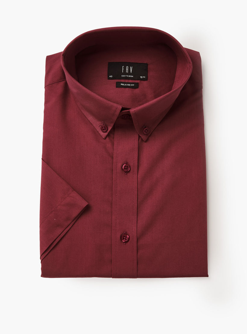 Men Regular Fit Button Down Collar Short Sleeve Shirt-men-clothing-shirts-image-5