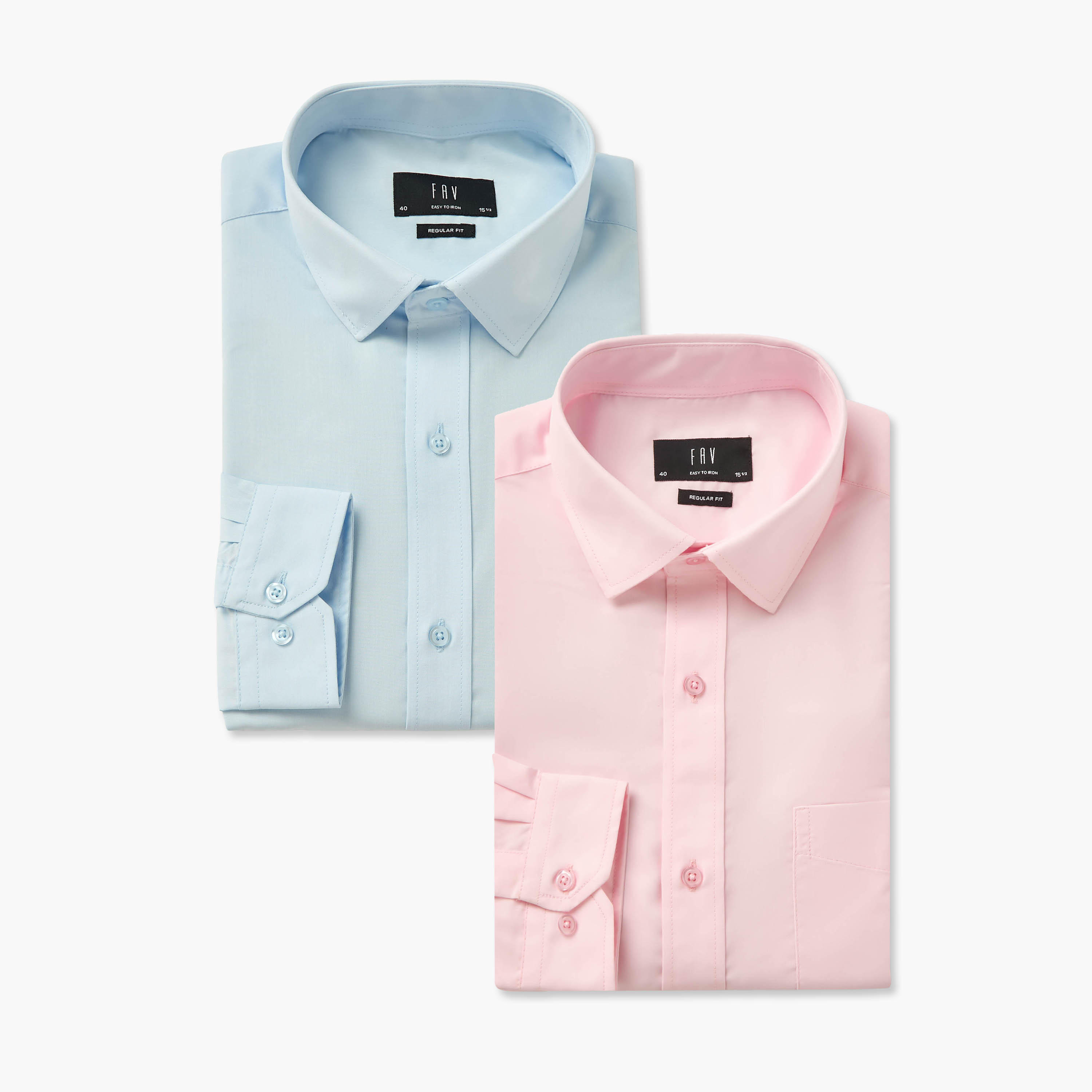 Men Regular Fit Collared Long Sleeves Shirt - Set of 2-men-clothing-shirts-image-1