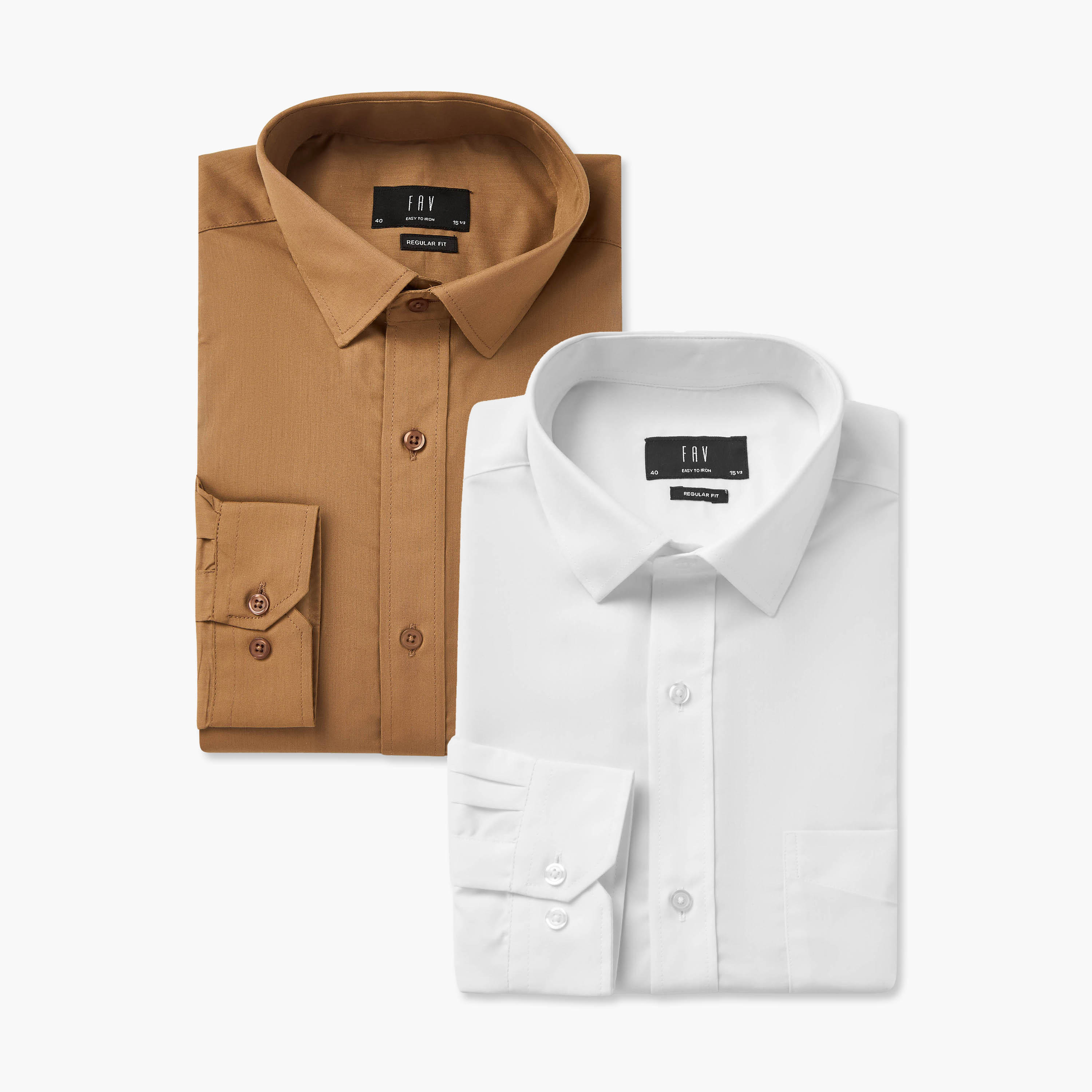 Men Regular Fit Collared Long Sleeves Shirt - Set of 2-men-clothing-shirts-image-1
