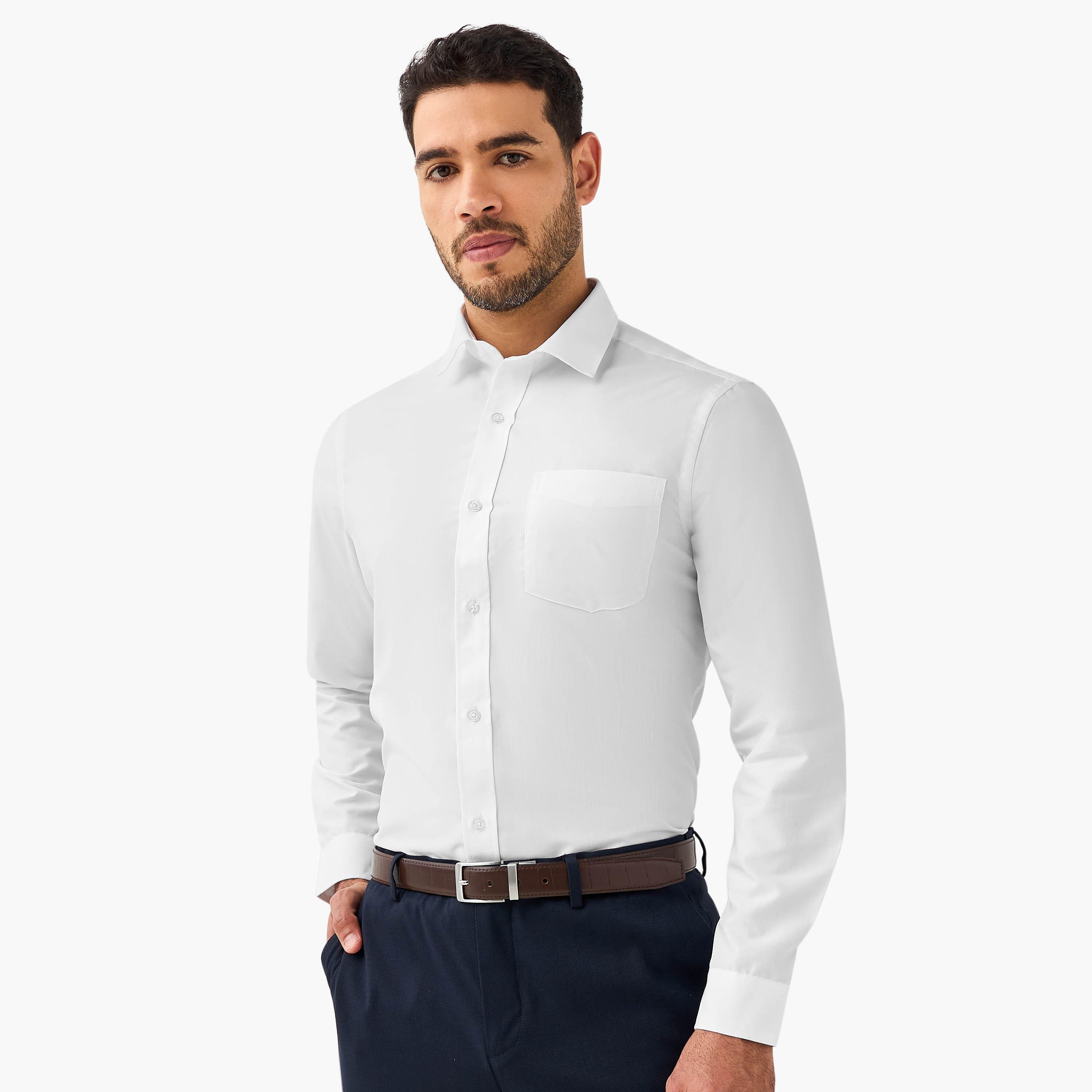 Men Regular Fit Collared Long Sleeves Shirt - Set of 2-men-clothing-shirts-image-4