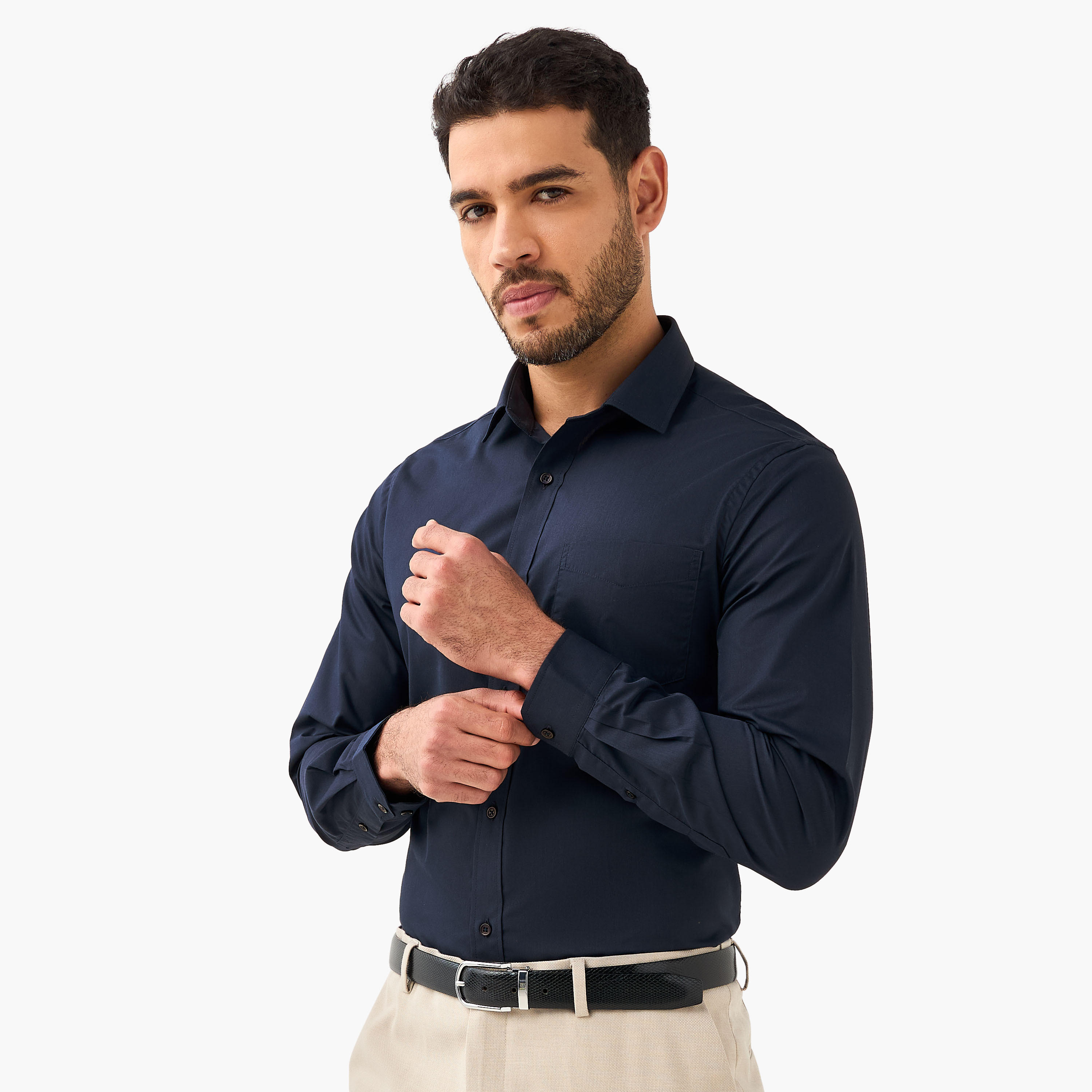 Men Regular Fit Collared Long Sleeves Shirt - Set of 2-men-clothing-shirts-image-5