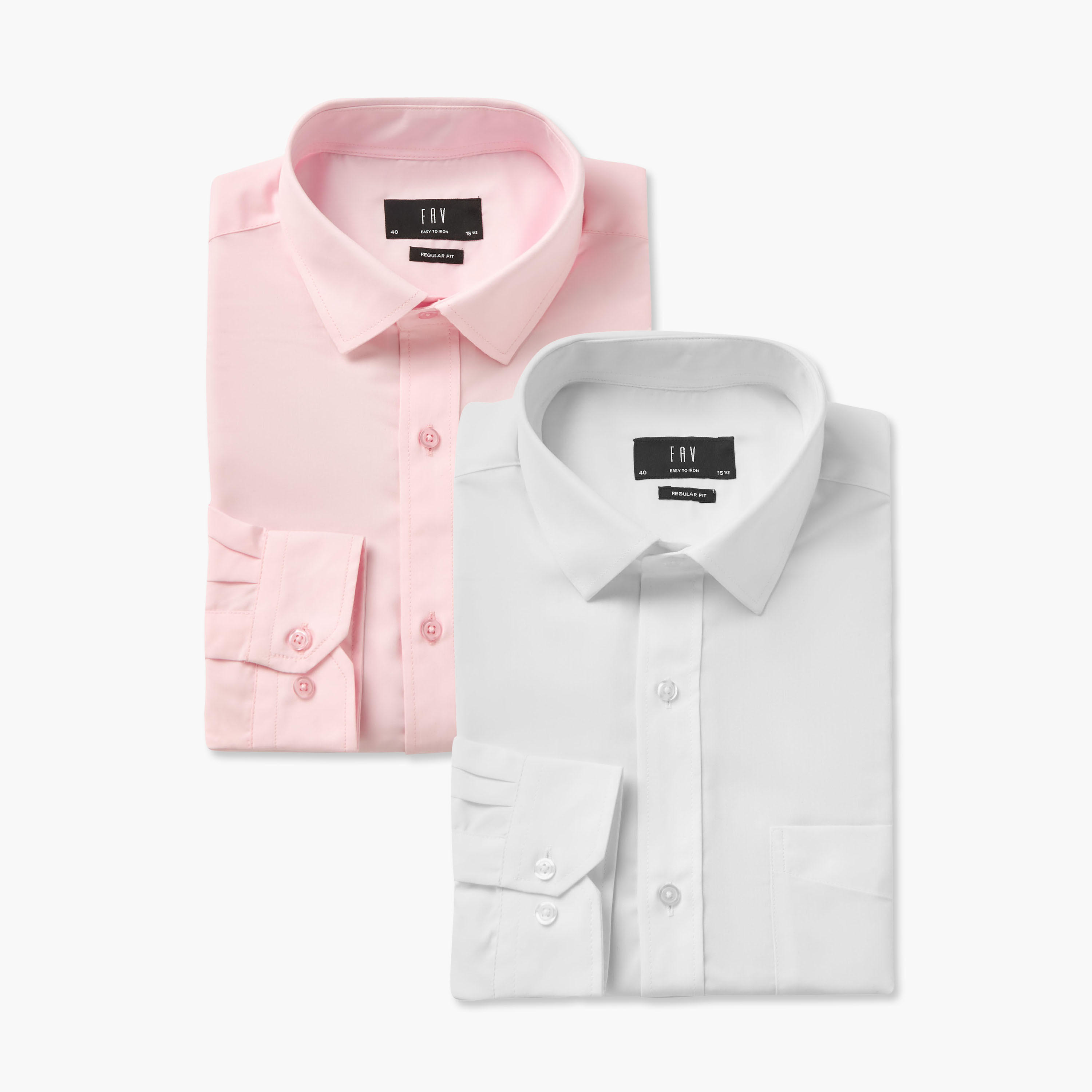 Men Regular Fit Collared Long Sleeves Shirt - Set of 2-men-clothing-shirts-image-1