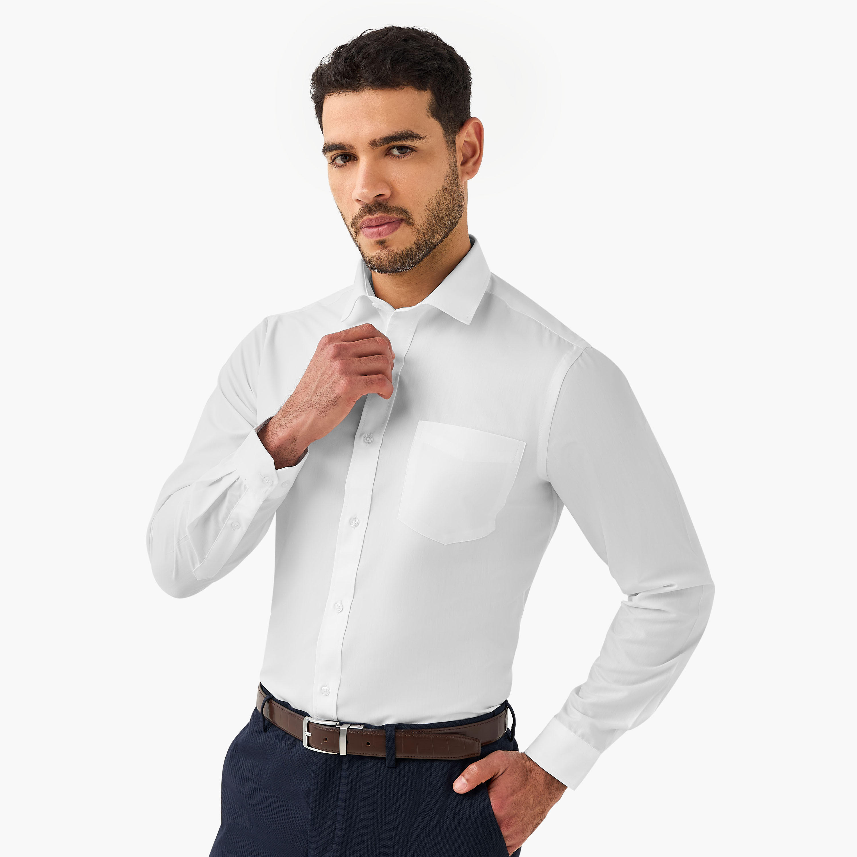 Men Regular Fit Collared Long Sleeves Shirt - Set of 2-men-clothing-shirts-image-4