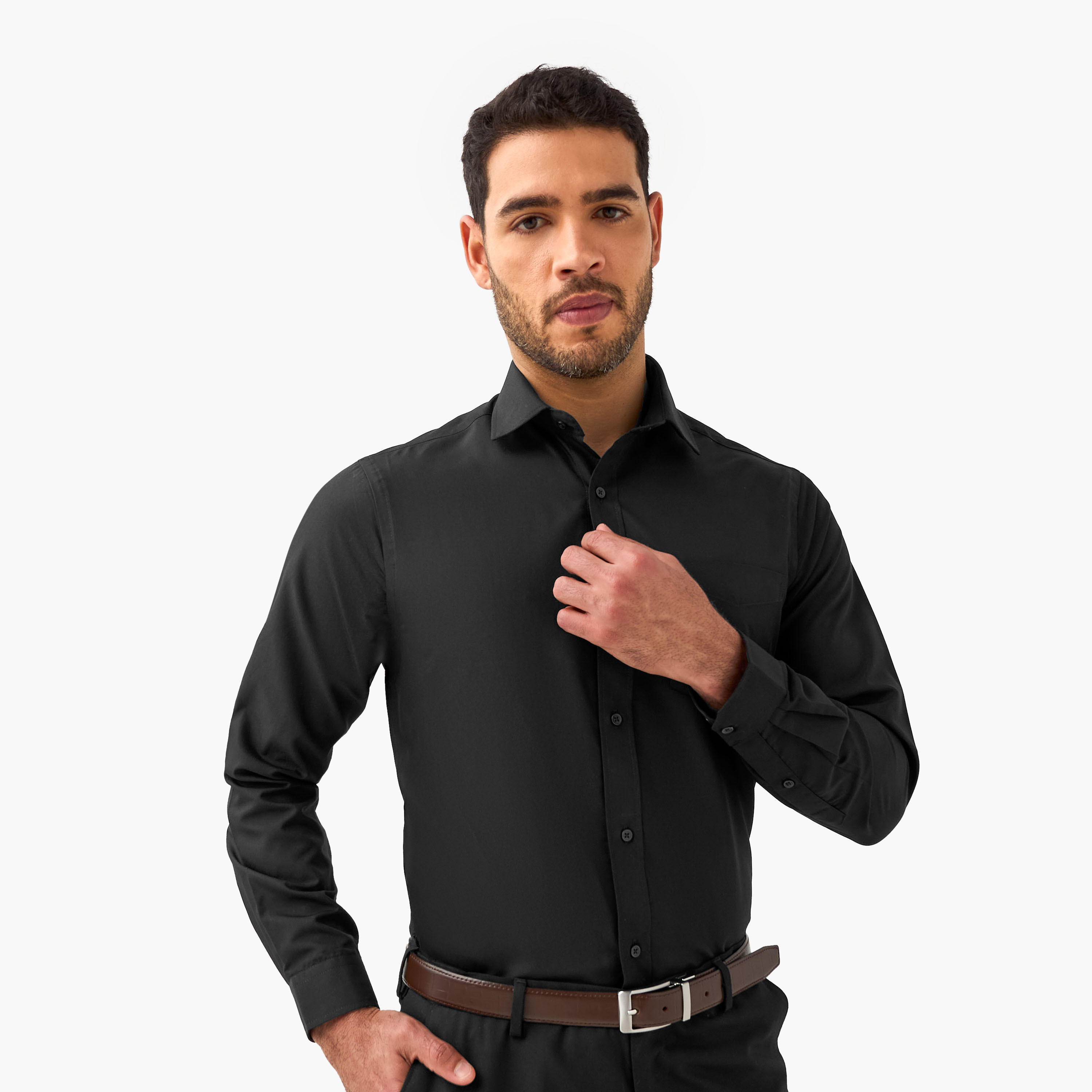 Men Regular Fit Collared Long Sleeves Shirt - Set of 2-men-clothing-shirts-image-4