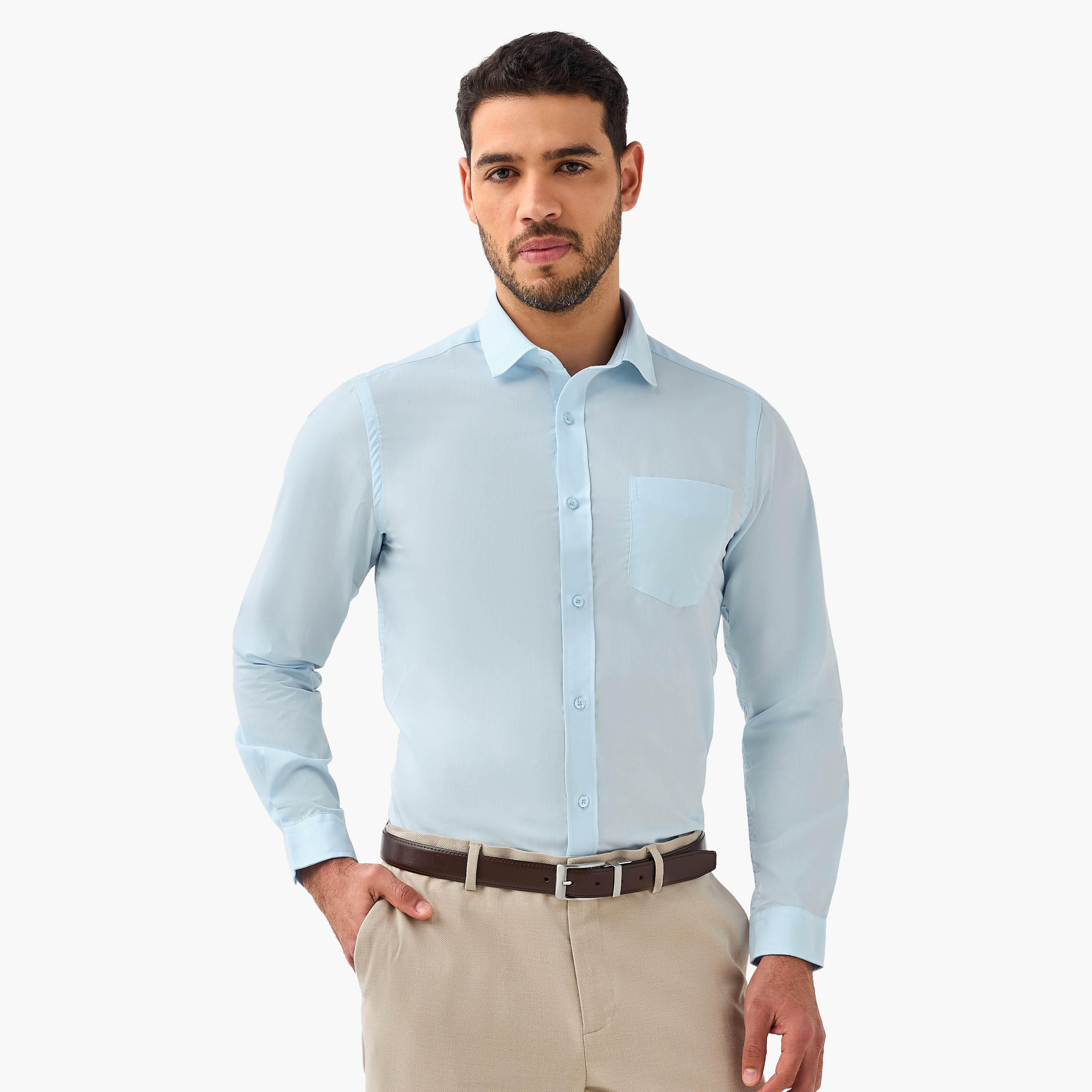 Set of 2 - Men Slim Fit Collared Long Sleeves Shirt-men-clothing-shirts-image-5