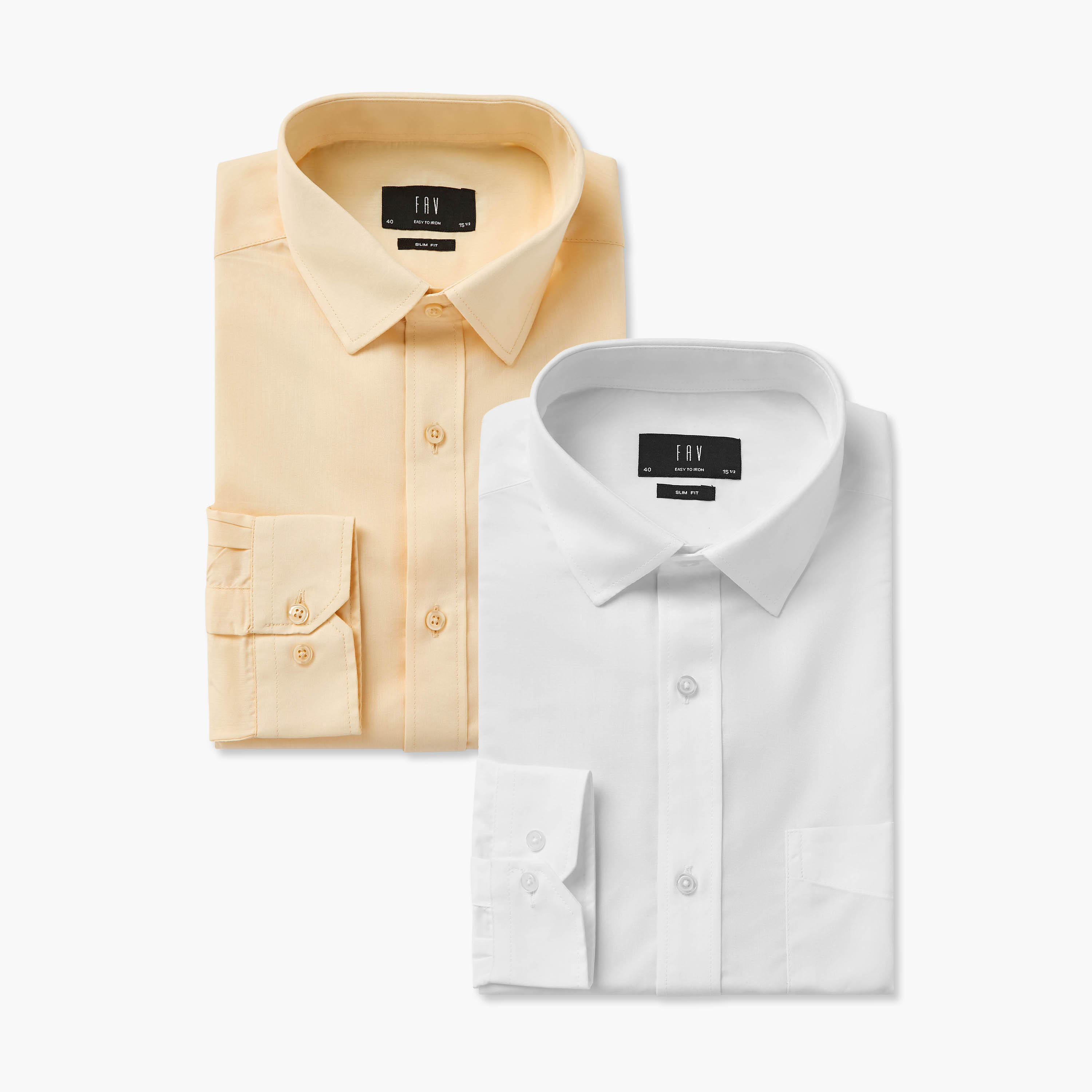 Set of 2 - Men Slim Fit Collared Long Sleeves Shirt-men-clothing-shirts-image-1