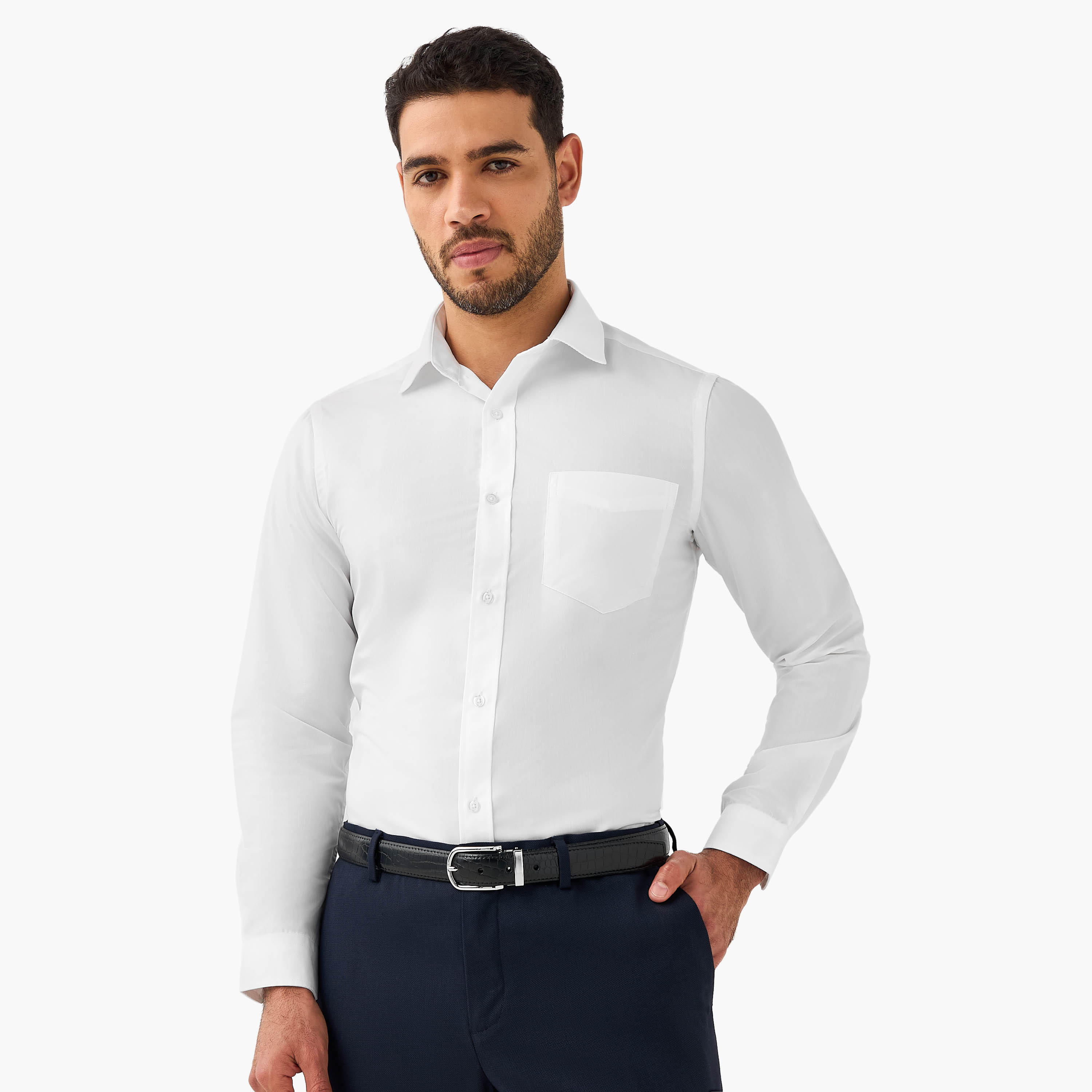 Set of 2 - Men Slim Fit Collared Long Sleeves Shirt-men-clothing-shirts-image-5