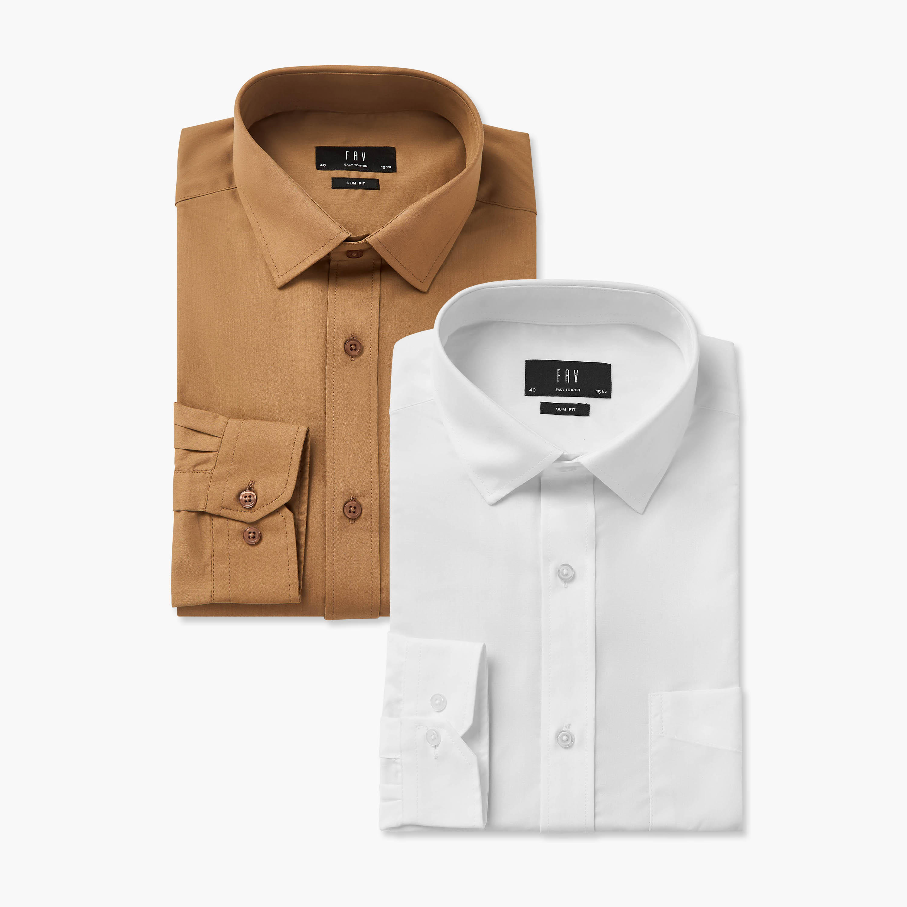 Set of 2 - Men Slim Fit Collared Long Sleeves Shirt-men-clothing-shirts-image-1