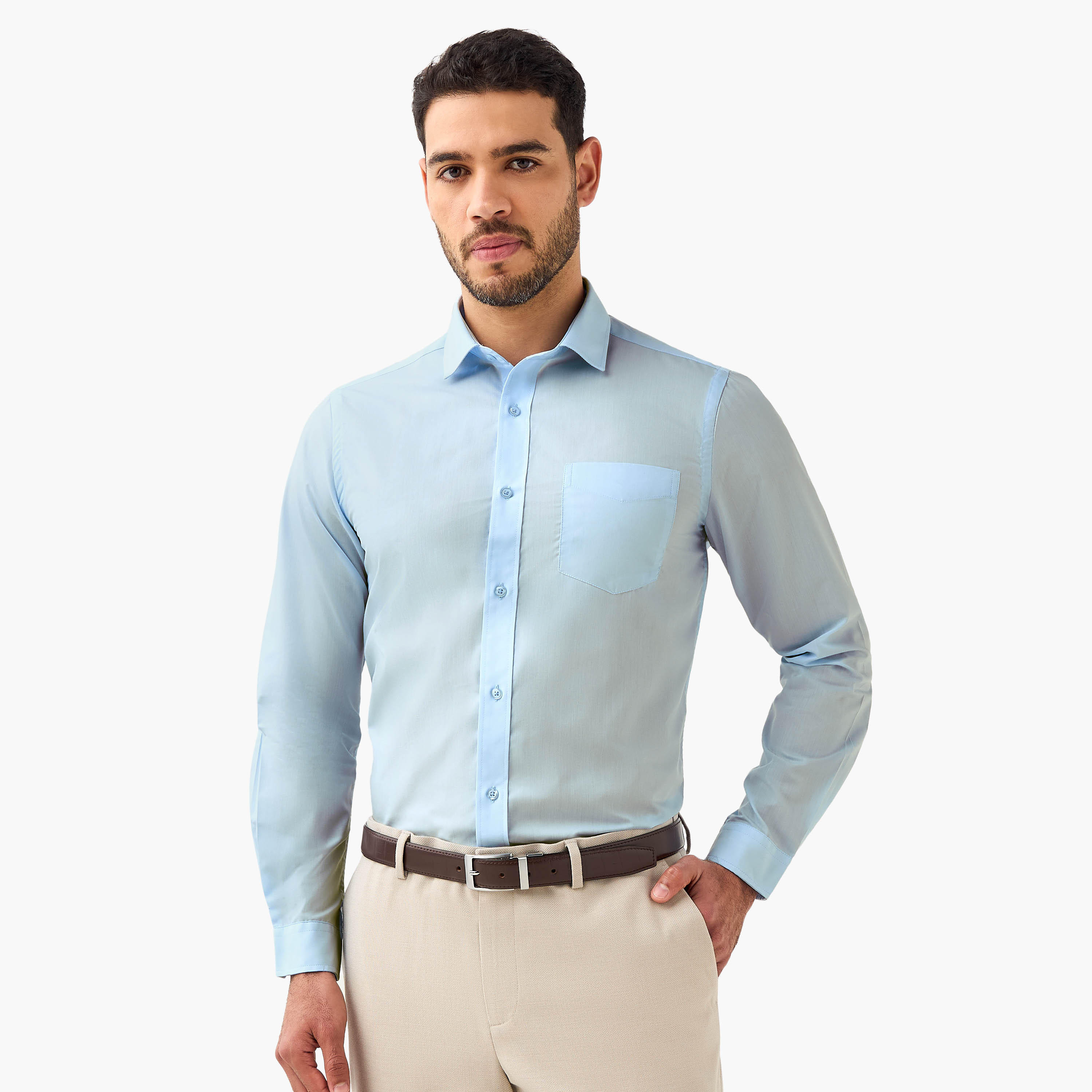 Set of 2 - Men Slim Fit Collared Long Sleeves Shirt-men-clothing-shirts-image-4