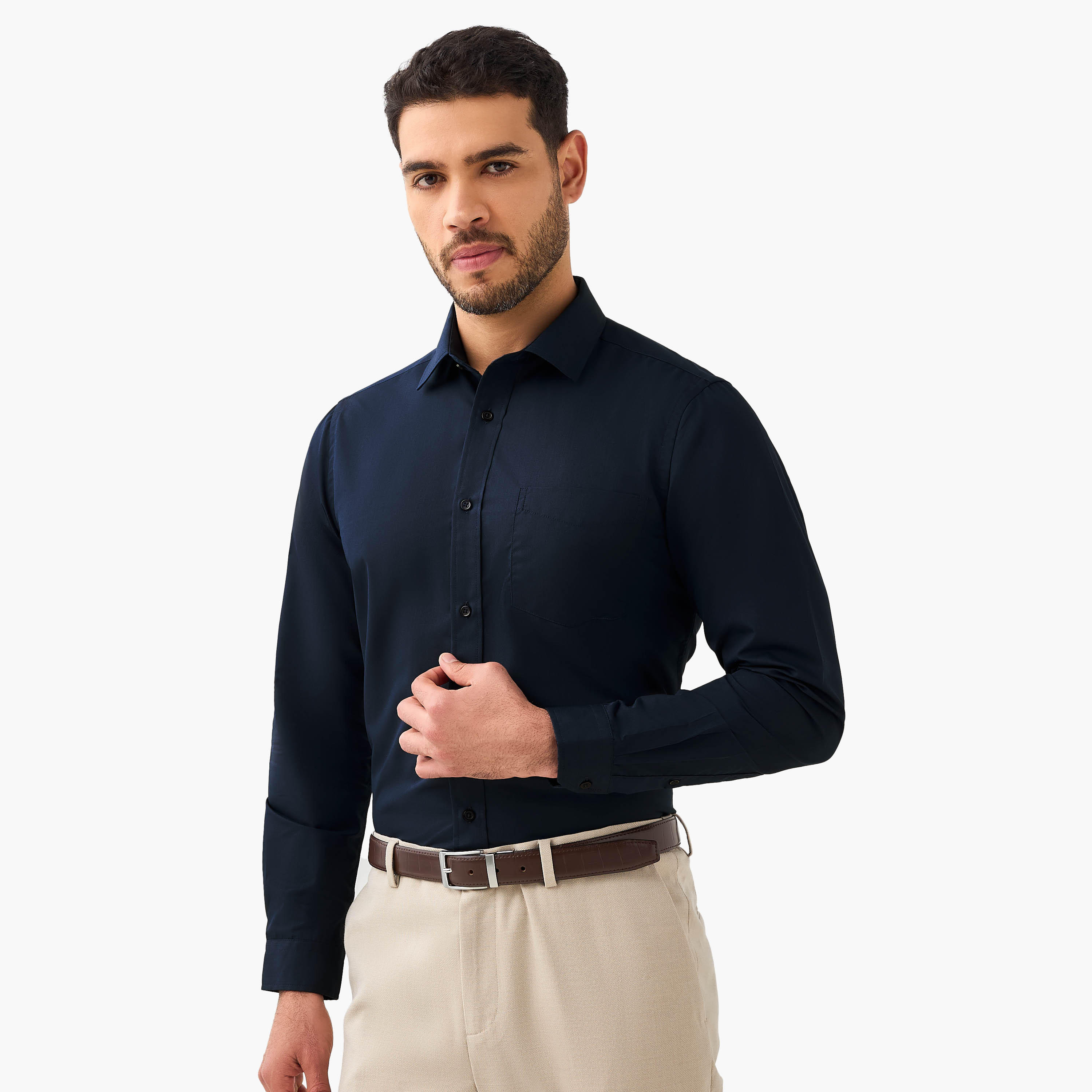 Set of 2 - Men Slim Fit Collared Long Sleeves Shirt-men-clothing-shirts-image-5