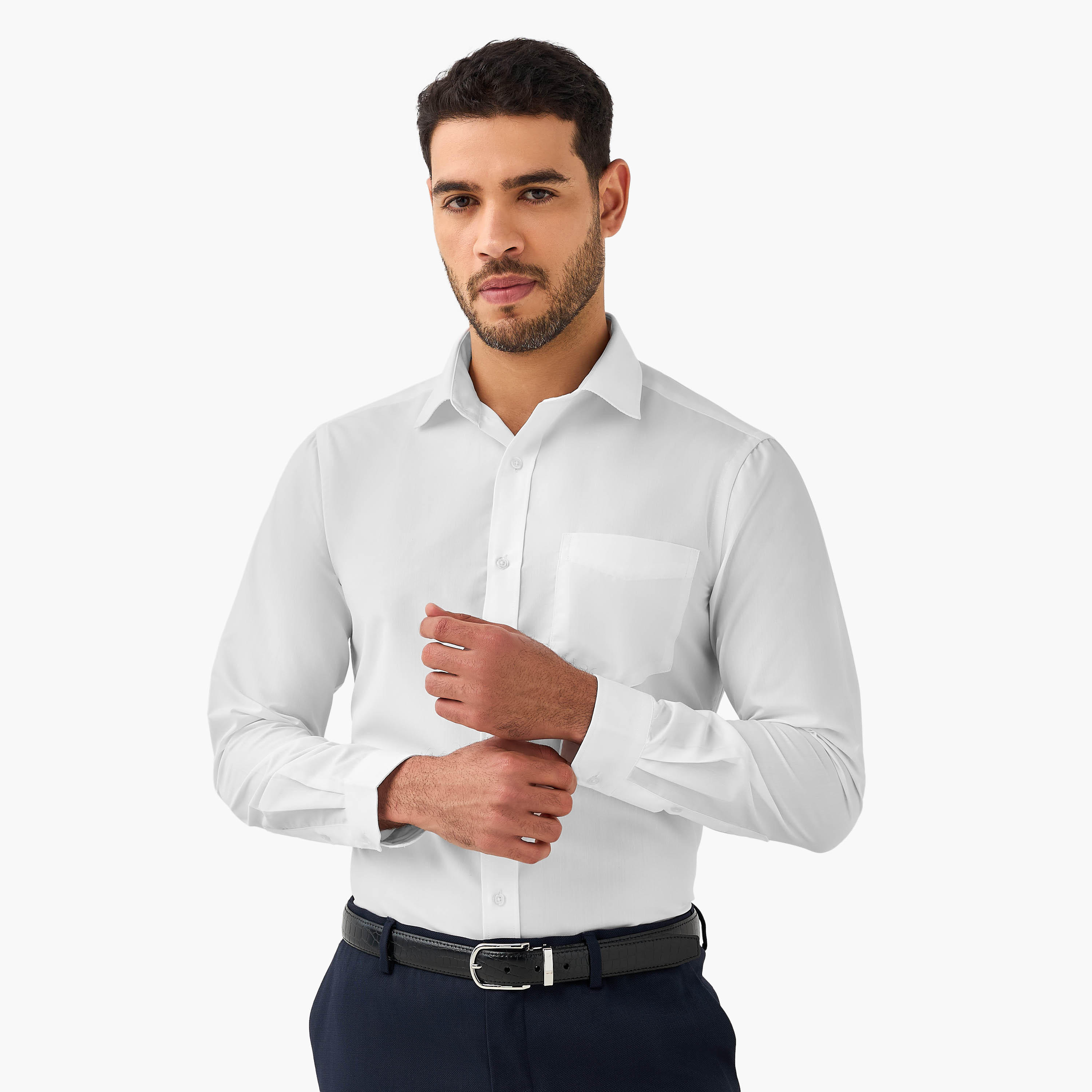 Set of 2 - Men Slim Fit Collared Long Sleeves Shirt-men-clothing-shirts-image-6