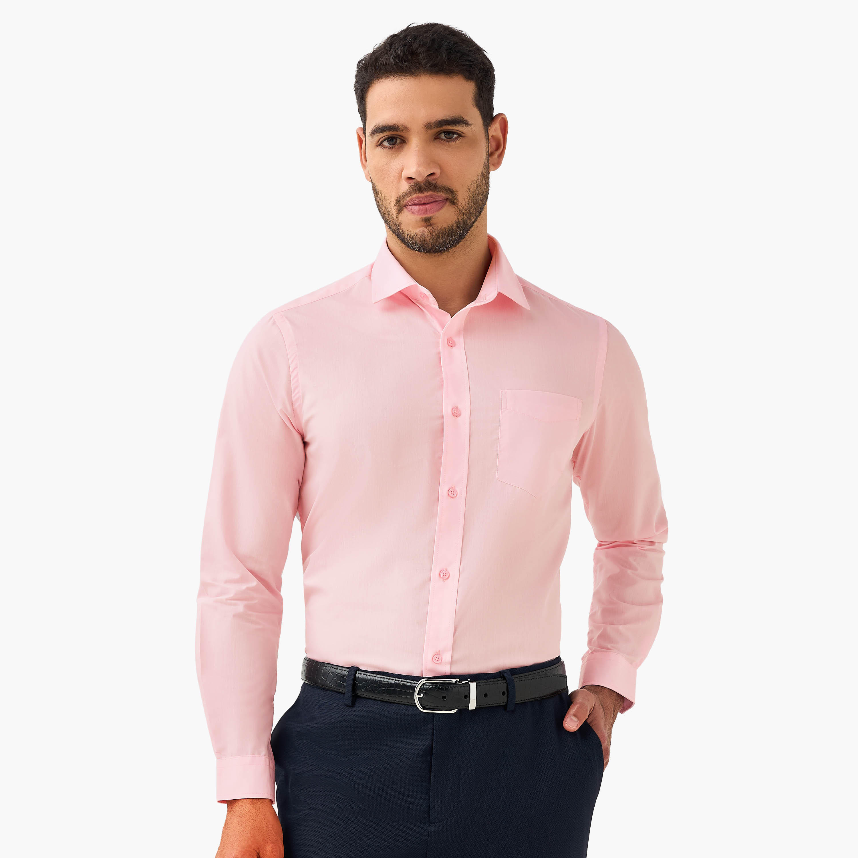 Set of 2 - Men Slim Fit Collared Long Sleeves Shirt-men-clothing-shirts-image-7