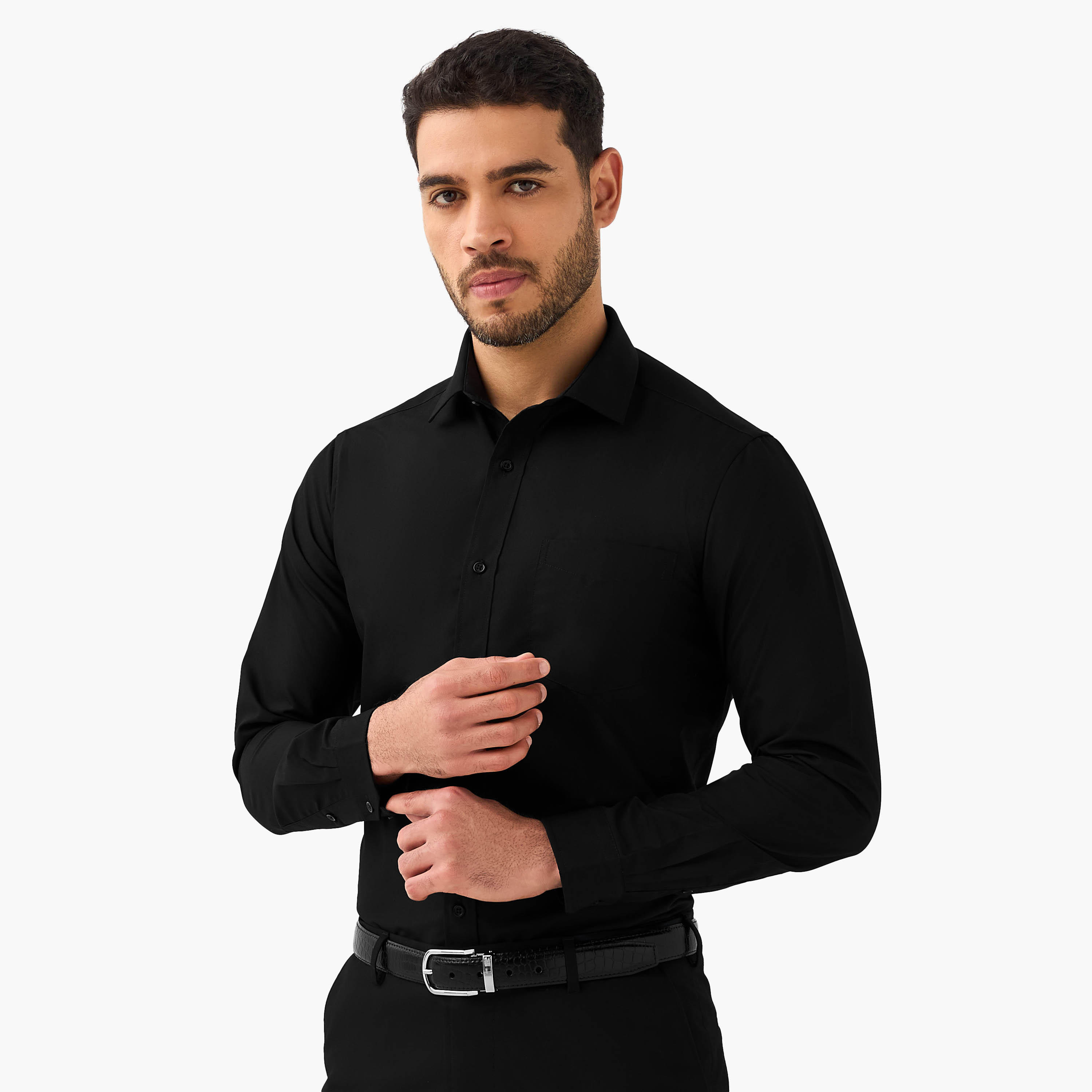 Set of 2 - Men Slim Fit Collared Long Sleeves Shirt-men-clothing-shirts-image-5