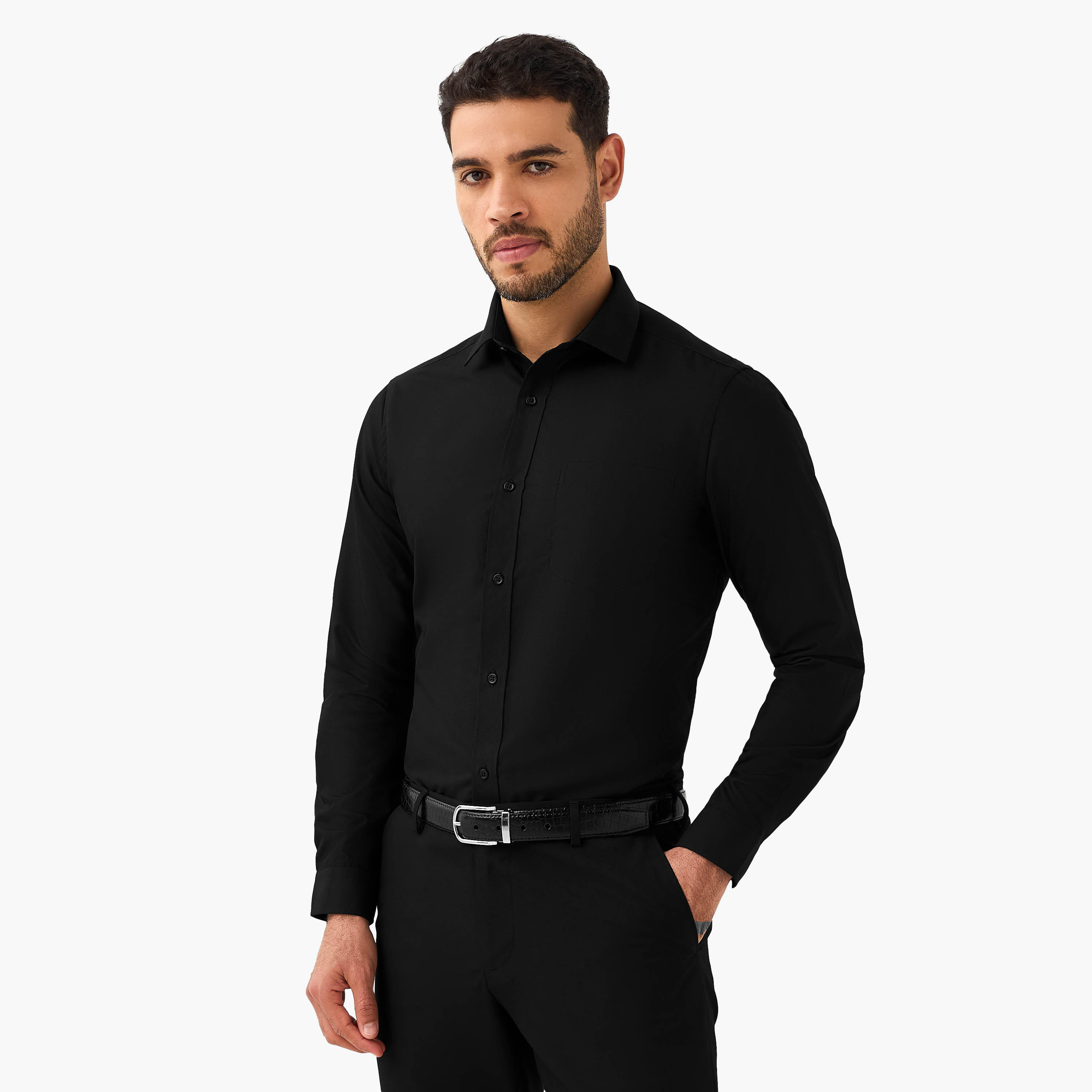 Set of 2 - Men Slim Fit Collared Long Sleeves Shirt-men-clothing-shirts-image-7