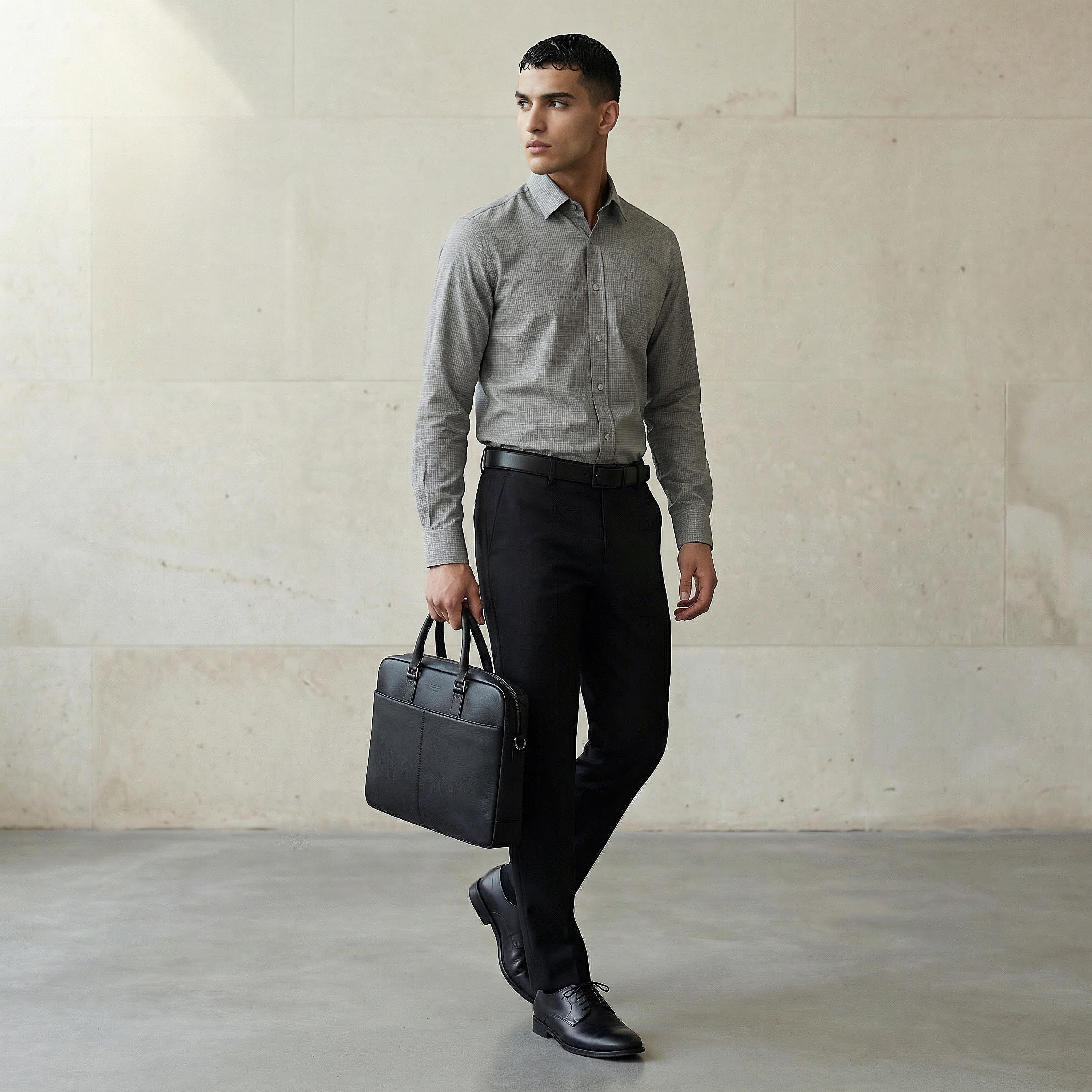 Men Slim Fit Collared Textured Long Sleeve Shirt-PROMO_SP_KSA_6_BUY3FORSAR119_130625-image-4