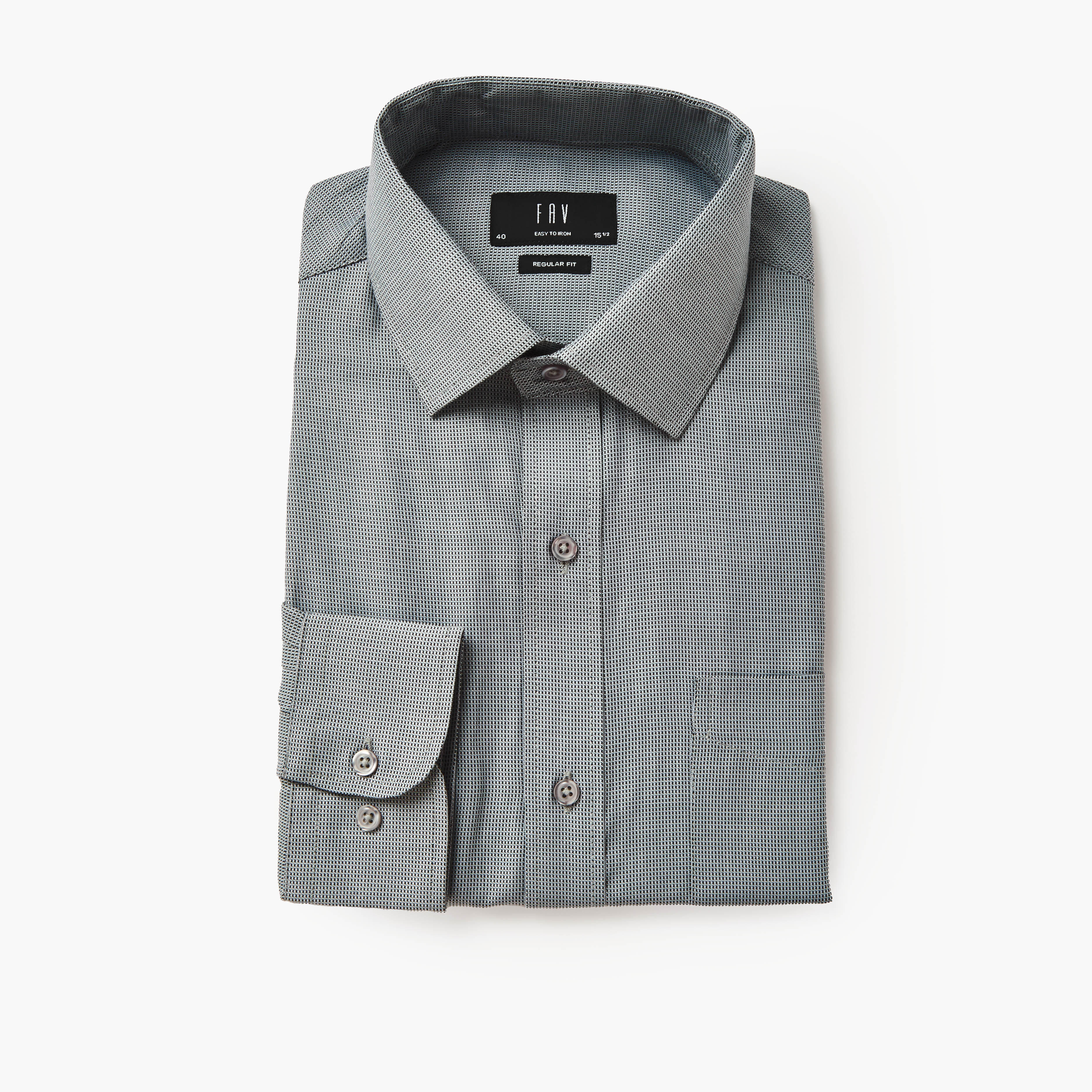 قميص رجالي بارز الملمس بأكمام طويلة وياقة وقصة ضيقة-men-clothing-shirts-image-5