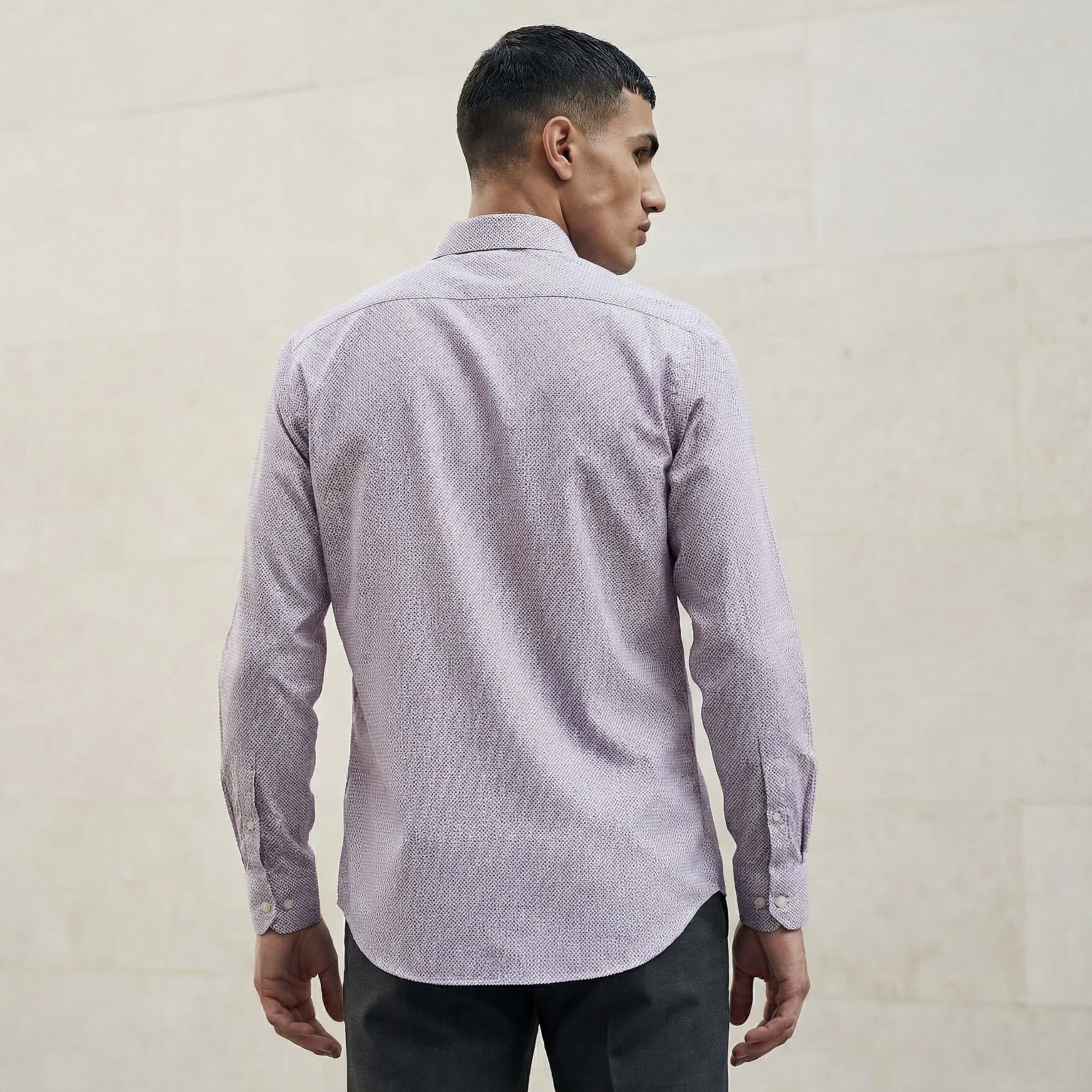 Men Slim Fit Collared Textured Long Sleeve Shirt-men-clothing-shirts-image-3