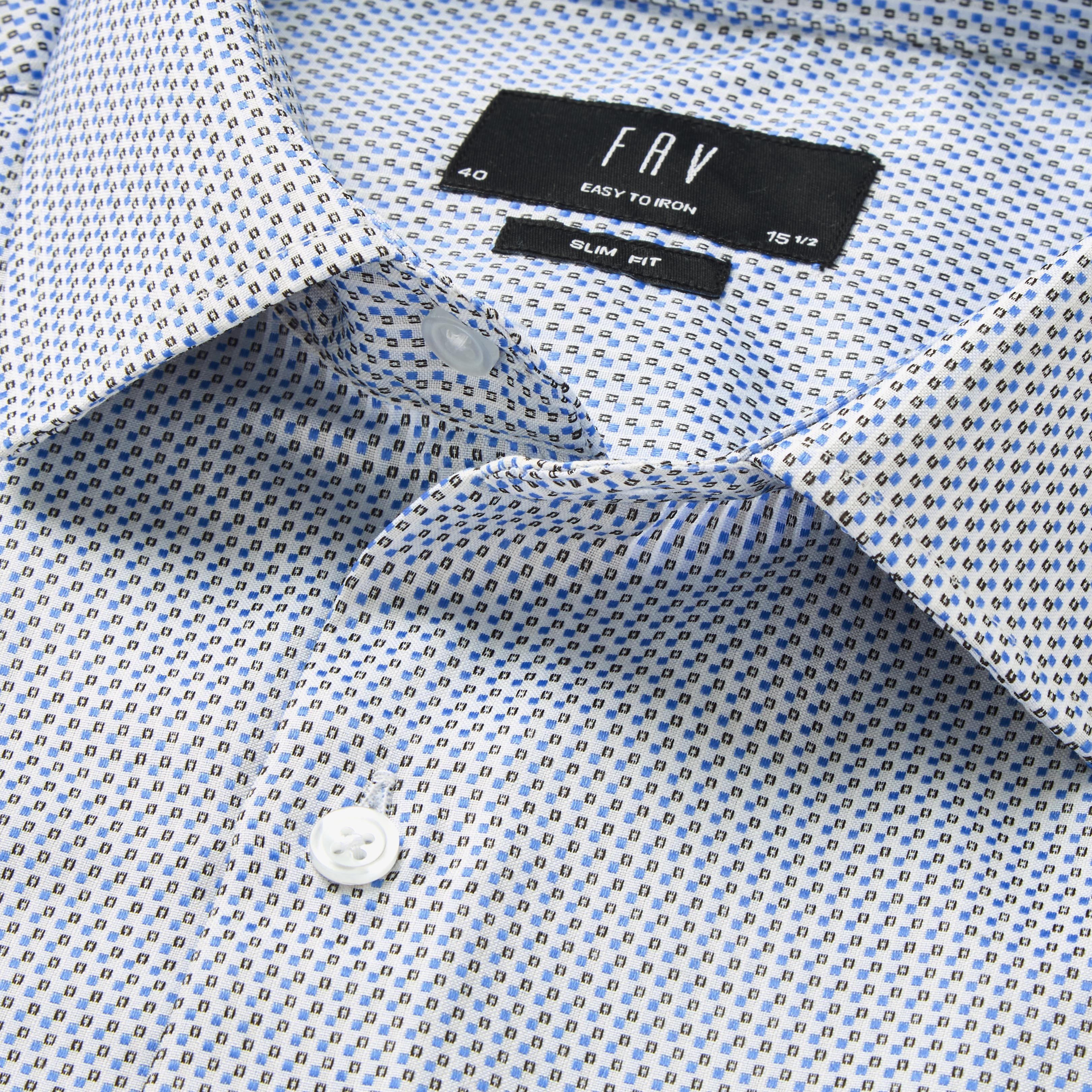 Men Slim Fit Collared Self Textured Printed Long Sleeves Shirt-men-clothing-shirts-image-2