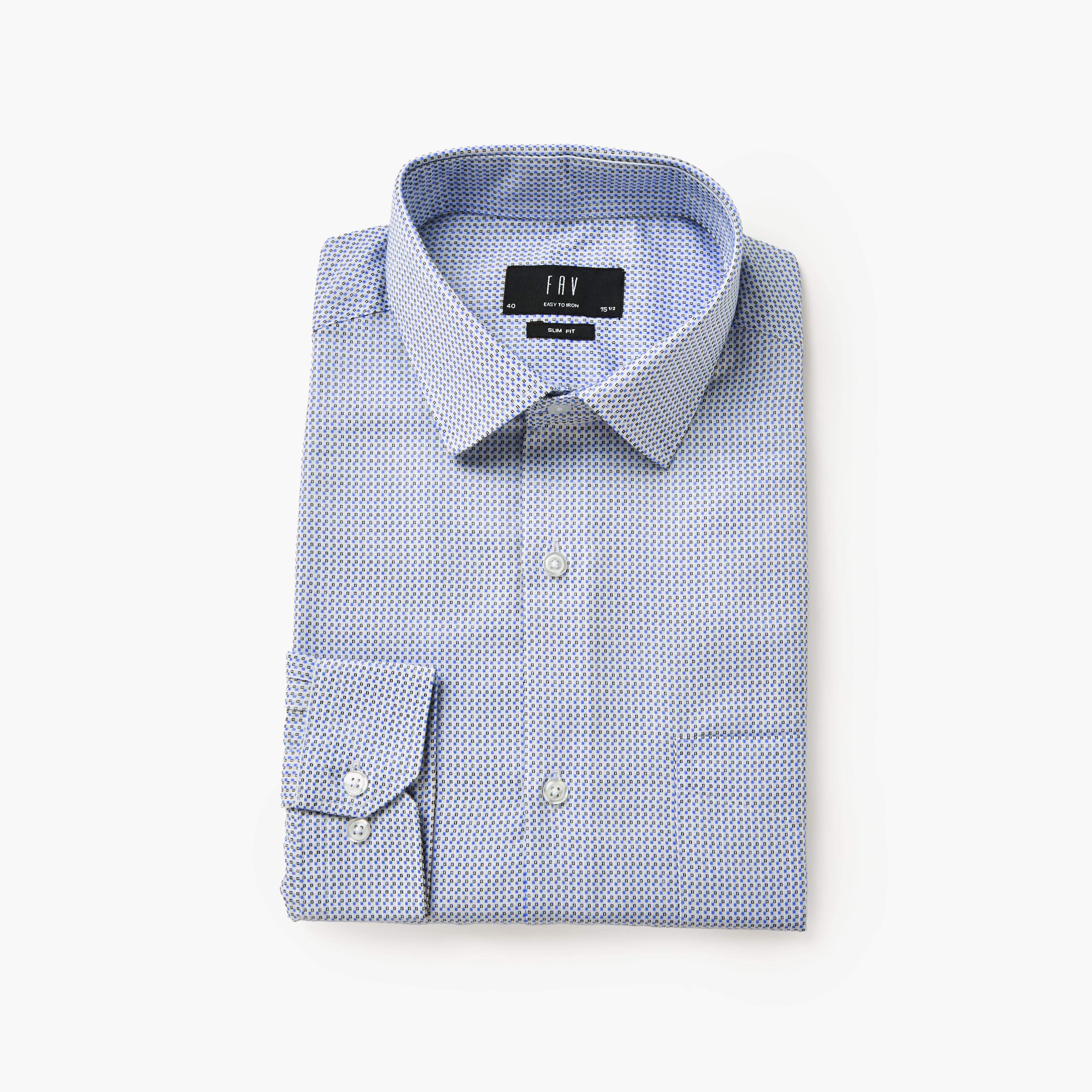 Men Slim Fit Collared Self Textured Printed Long Sleeves Shirt-men-clothing-shirts-image-5