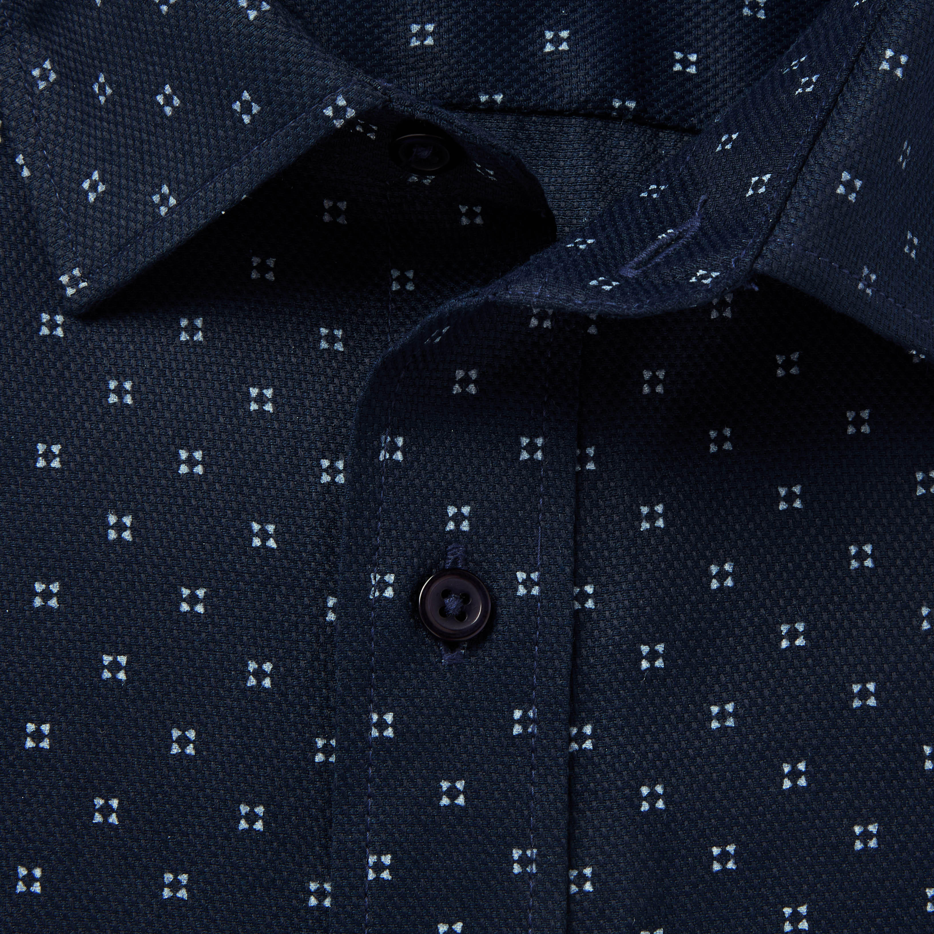 Men Slim Fit Collared Self Textured Printed Long Sleeves Shirt-men-clothing-shirts-image-7
