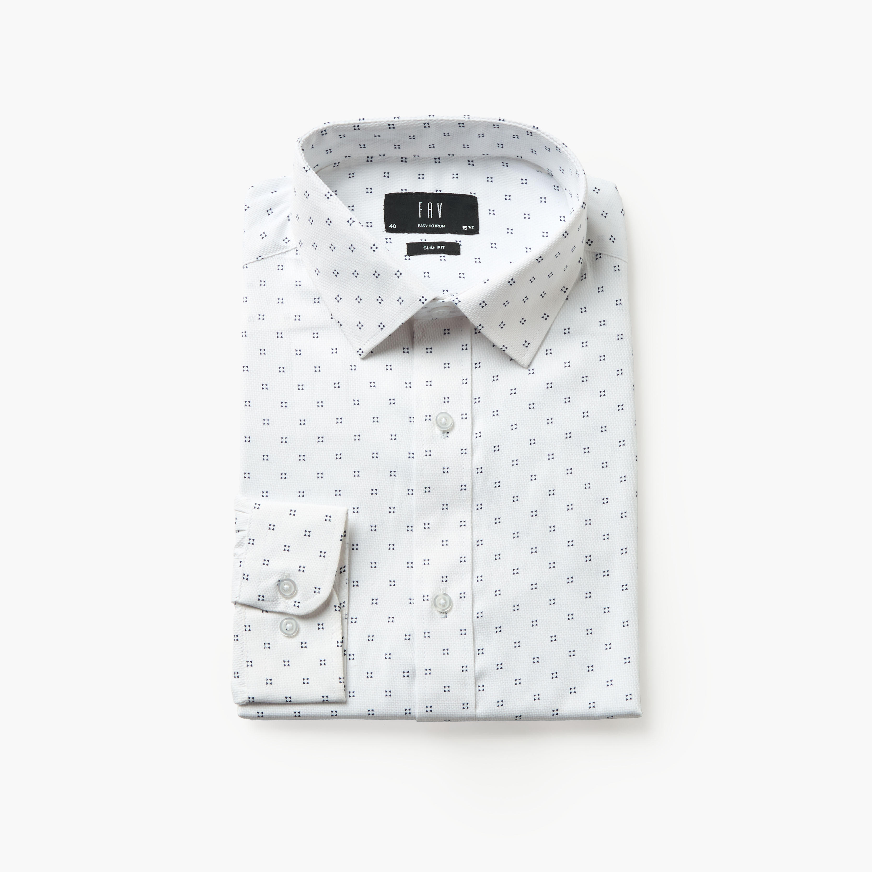 Men Slim Fit Collared Self Textured Printed Long Sleeves Shirt-men-clothing-shirts-image-5
