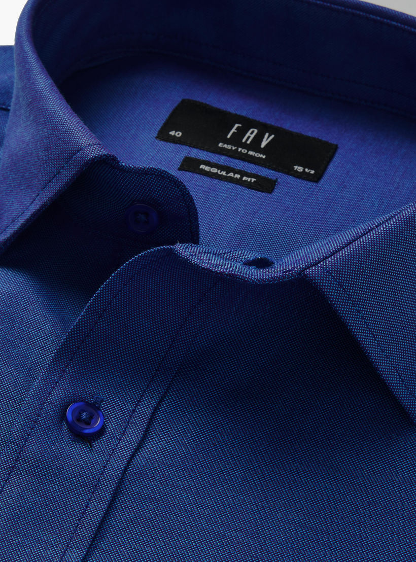 Men Regular Fit Collared Self Textured Long Sleeves Shirt-men-clothing-shirts-image-2