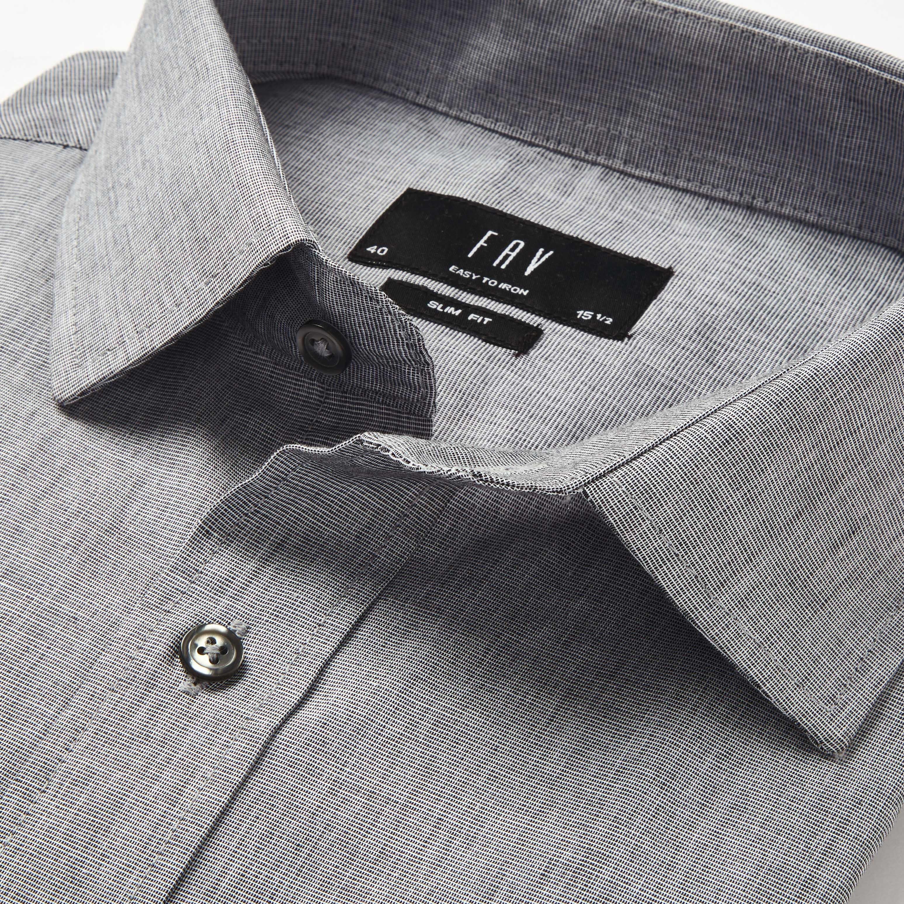 Men Slim Fit Collared Textured Long Sleeves Shirt-men-clothing-shirts-image-2