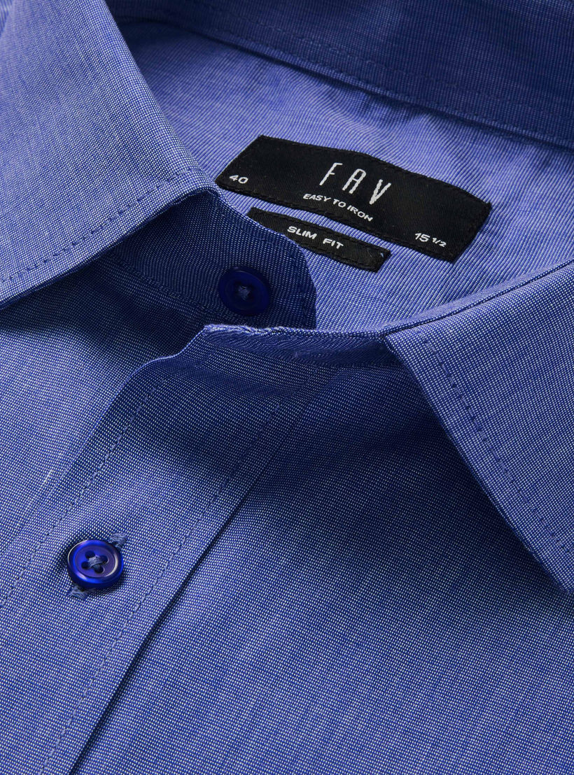 Men Slim Fit Collared Textured Long Sleeves Shirt-men-clothing-shirts-image-2