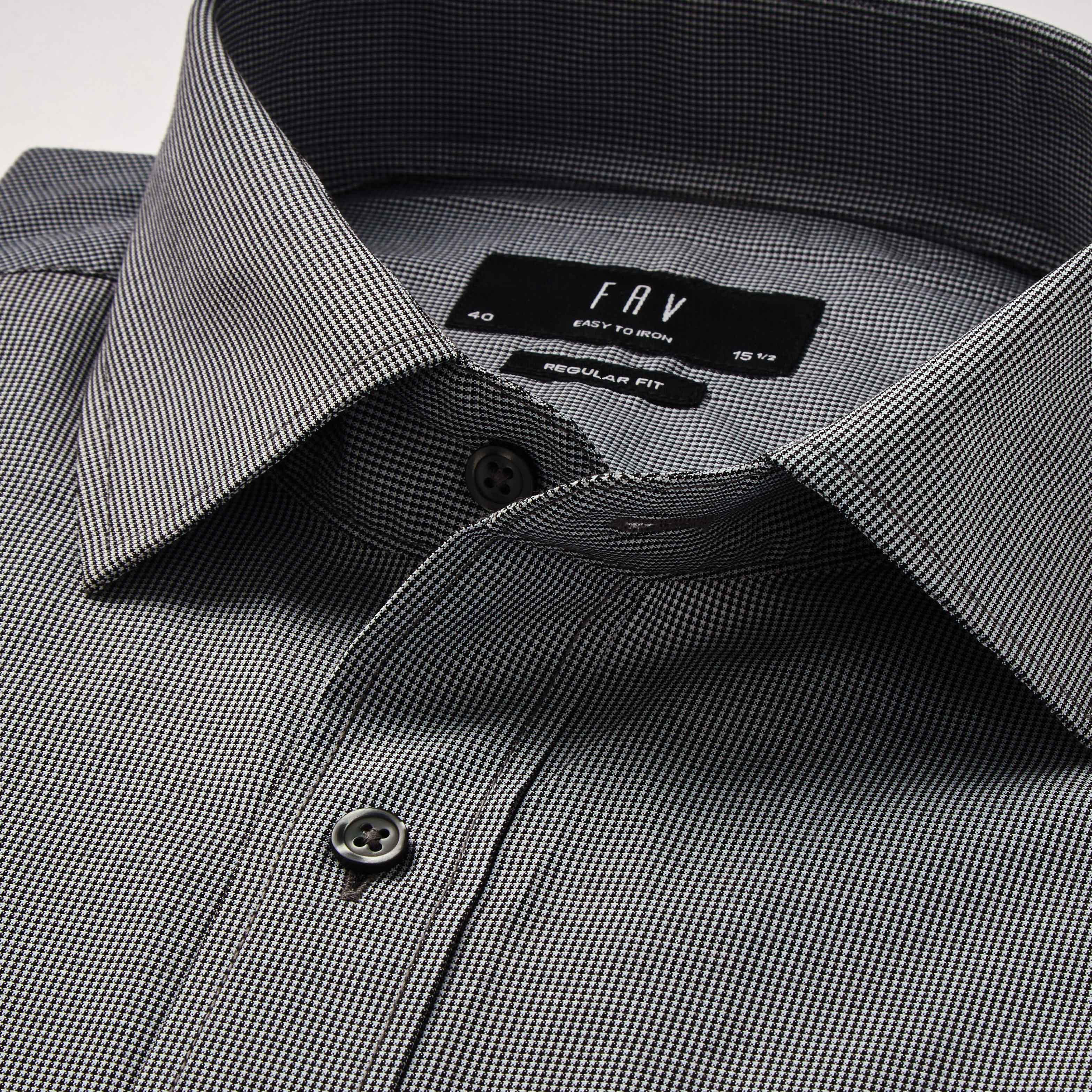 Men Regular Fit Spread Collar Textured Long Sleeves Shirt-men-clothing-shirts-image-2