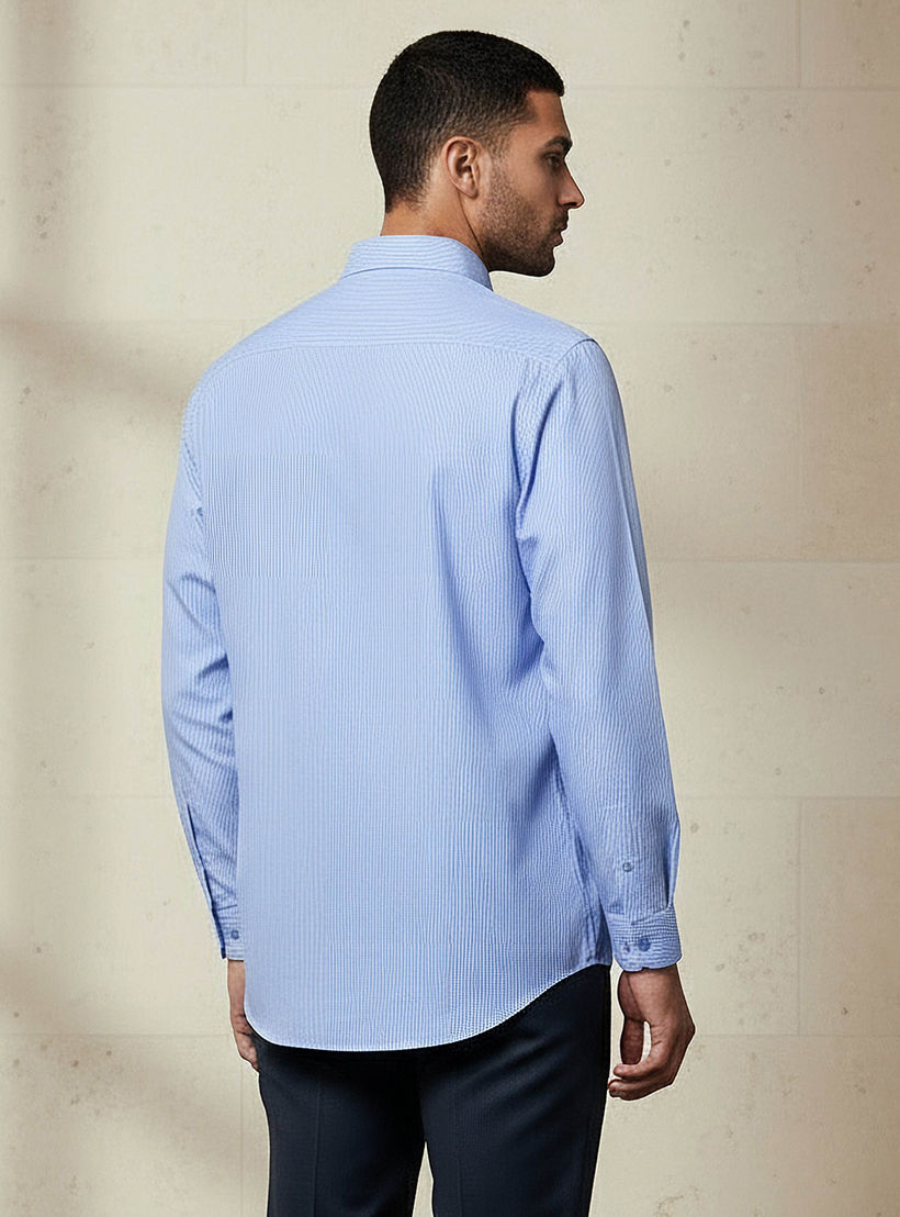 Men Regular Fit Collared Striped Long Sleeves Shirt-men-clothing-shirts-image-3