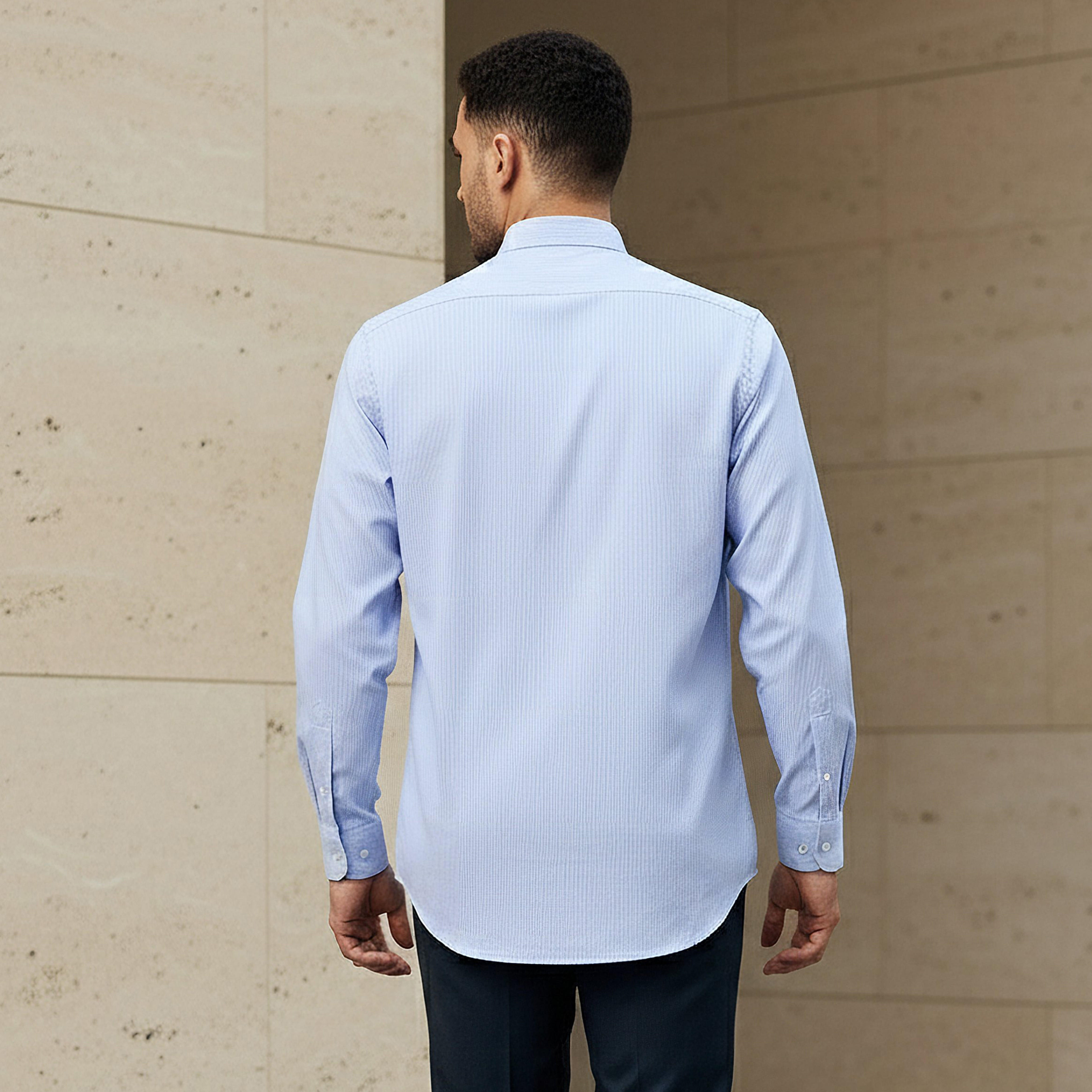 Men Regular Fit Collared Striped Long Sleeves Shirt-men-clothing-shirts-image-3
