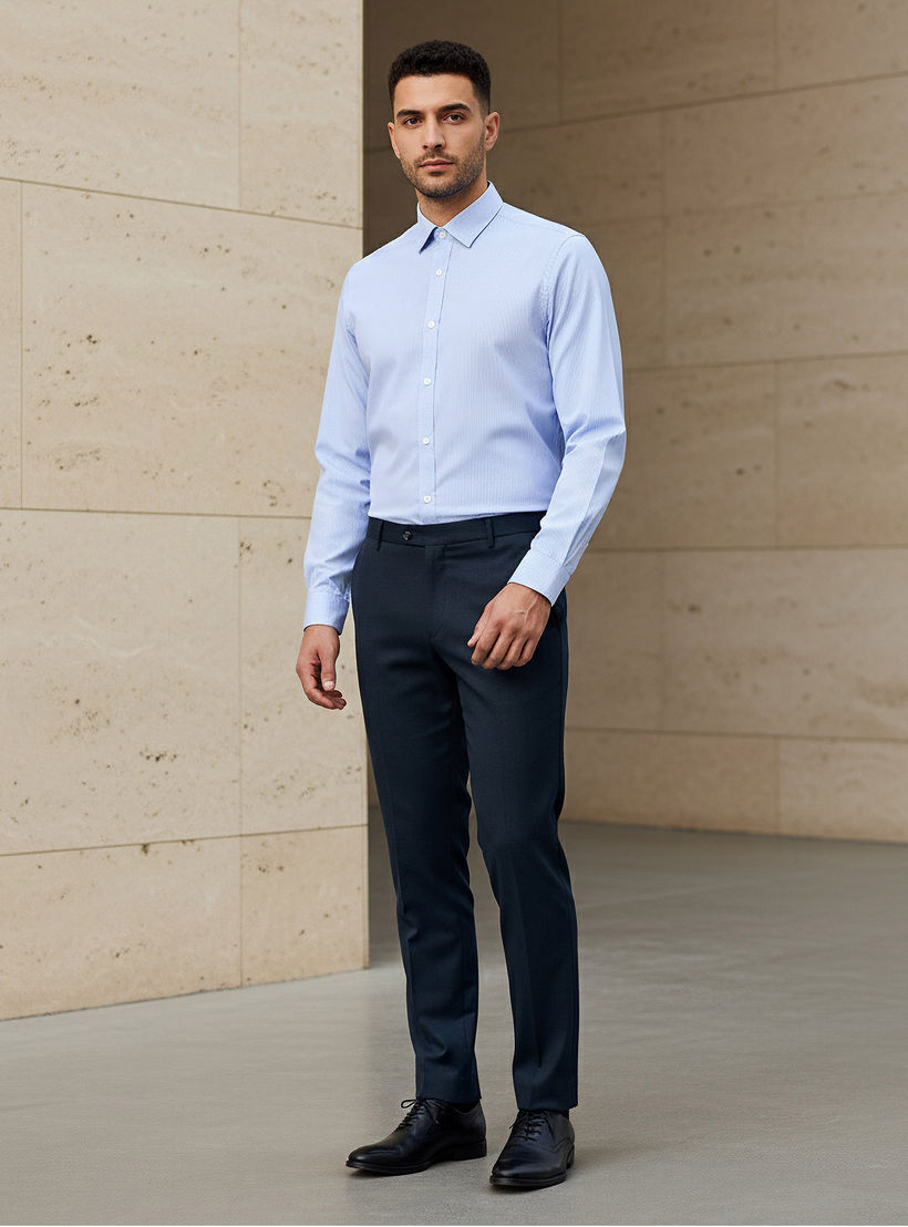 قميص رجالي مخطط أنيق بياقة وقصة عادية وأكمام طويلة-men-clothing-shirts-image-4