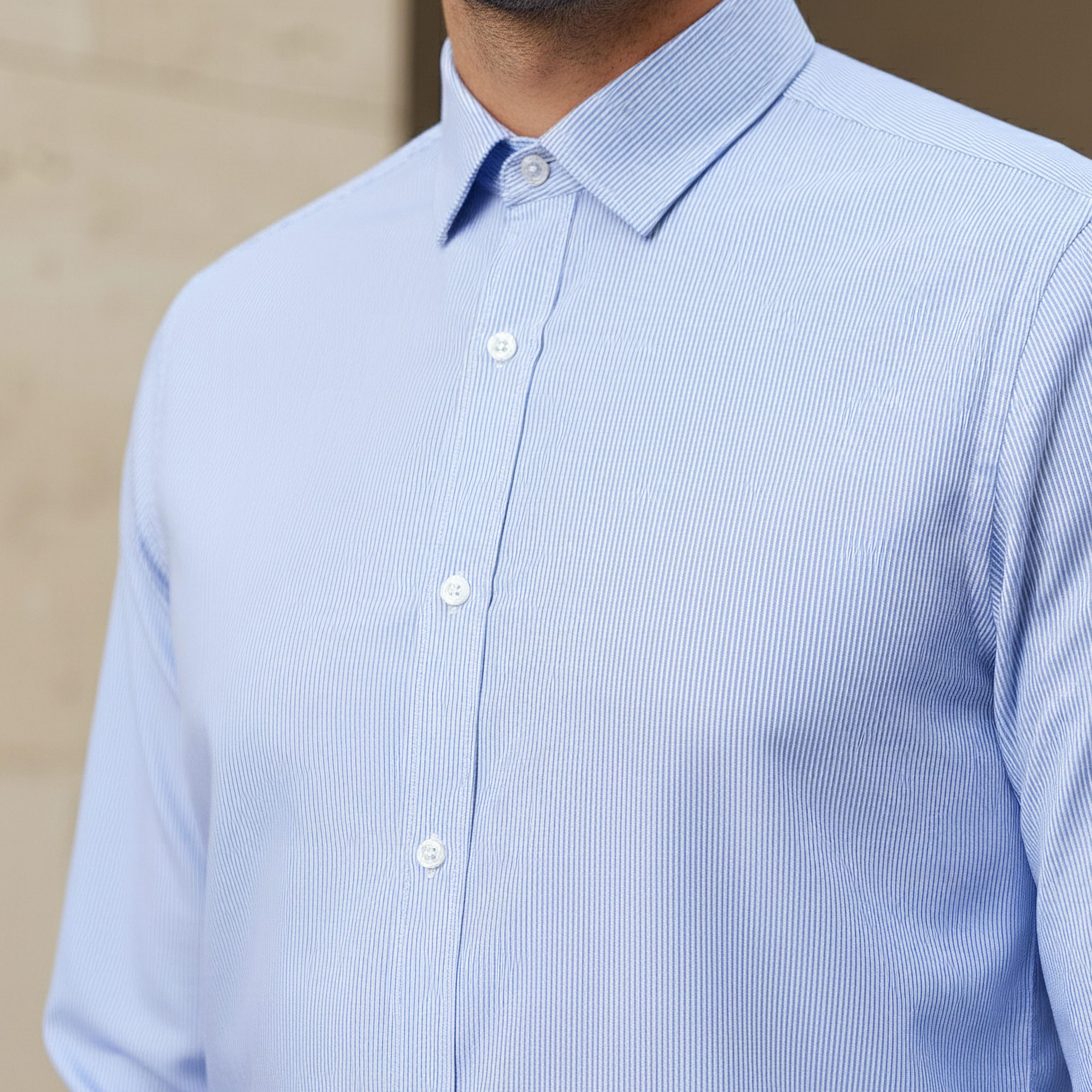 Men Regular Fit Collared Striped Long Sleeves Shirt-men-clothing-shirts-image-6
