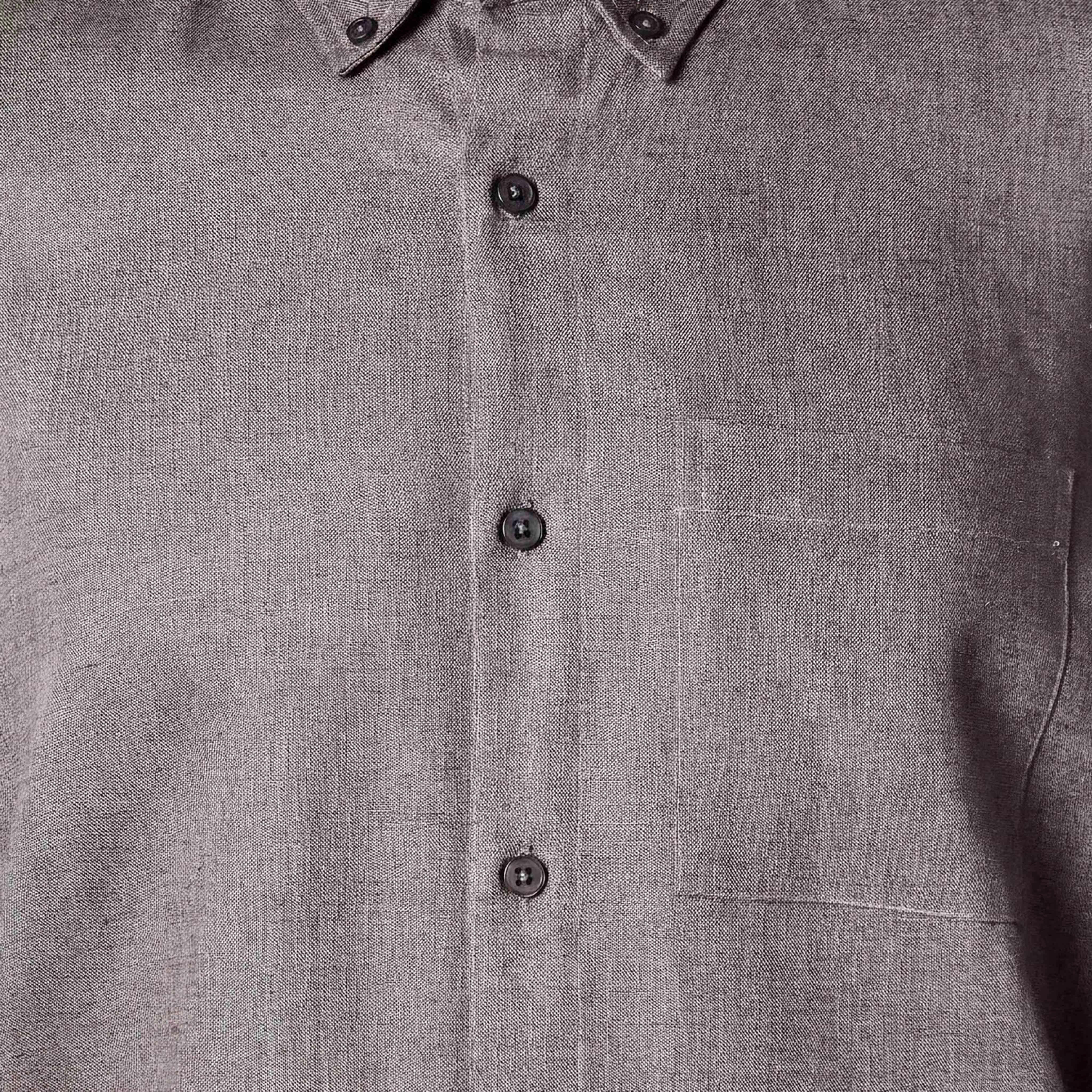 قميص من مزيج الكتان بقصة عادية وياقة عادية وأكمام طويلة للرجال-men-clothing-shirts-image-4