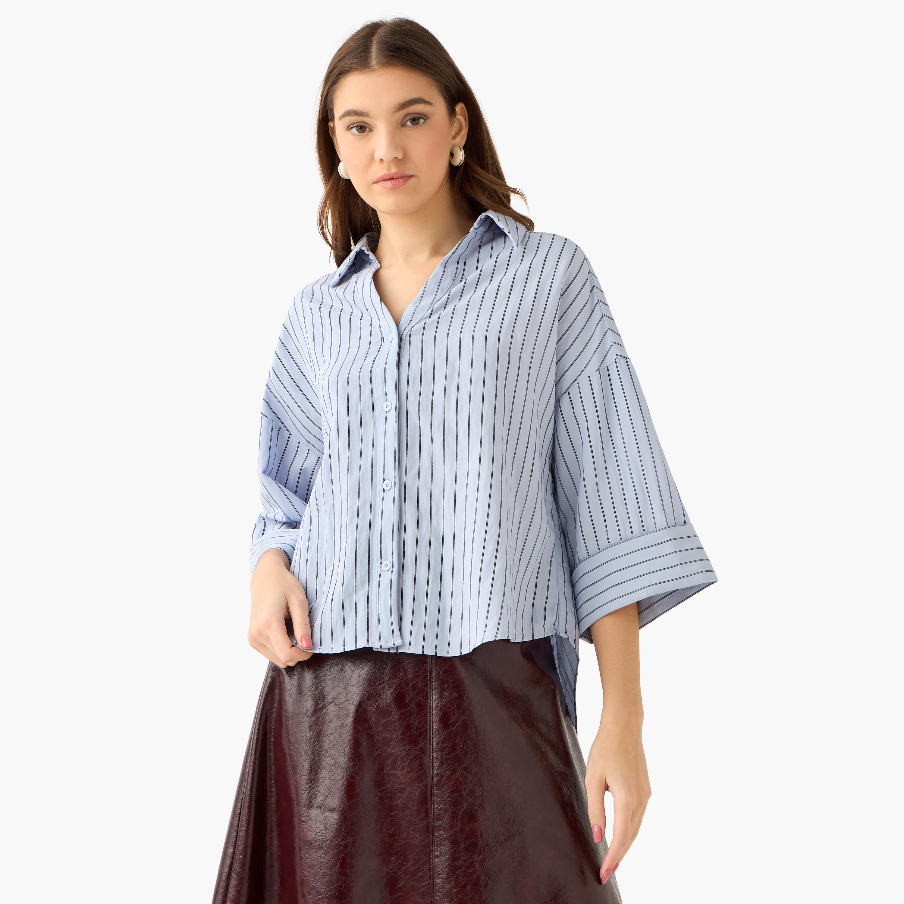 Boxy Shirt with Stripes-women-clothing-shirtsandblouses-shirts-image-3