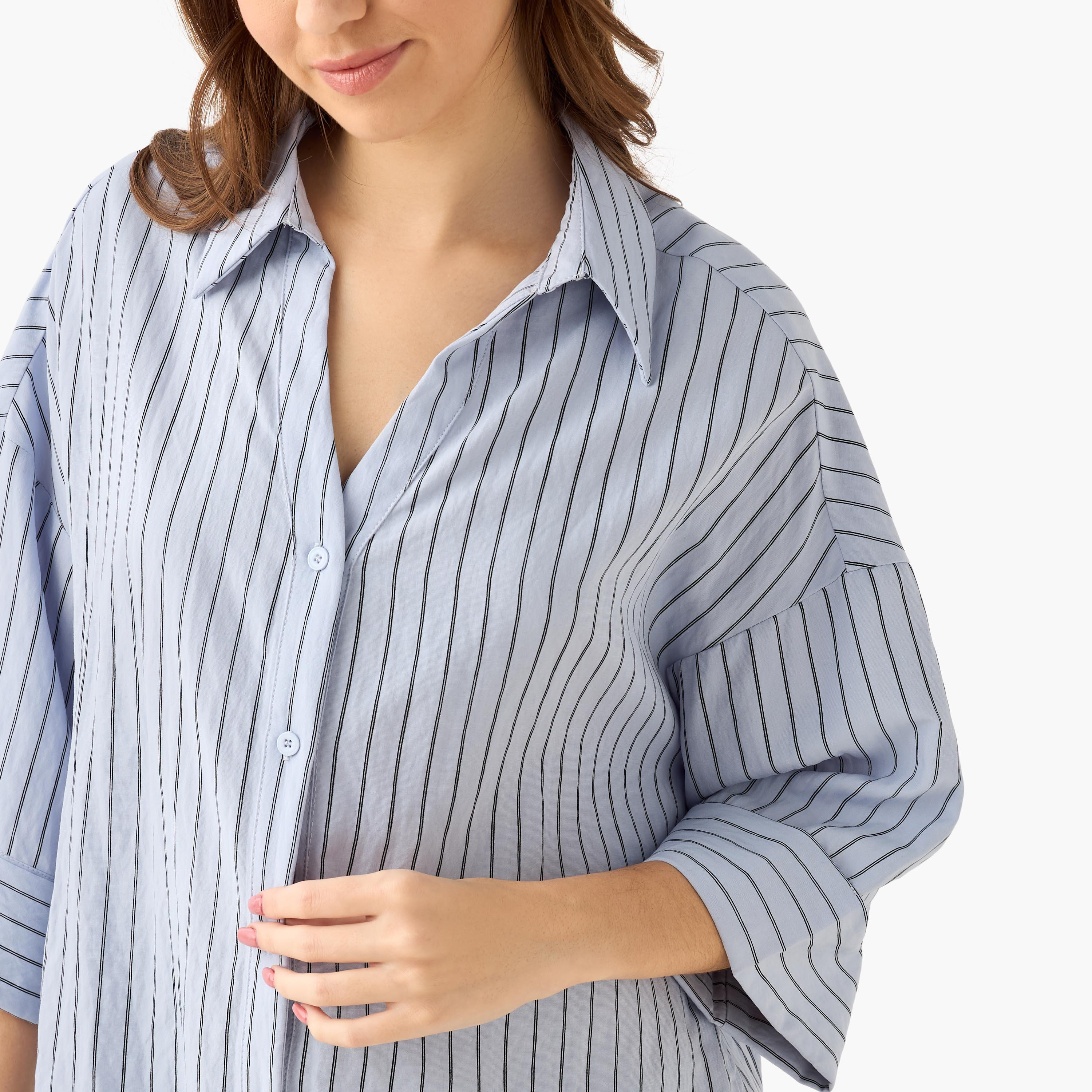 Boxy Shirt with Stripes-women-clothing-shirtsandblouses-shirts-image-7