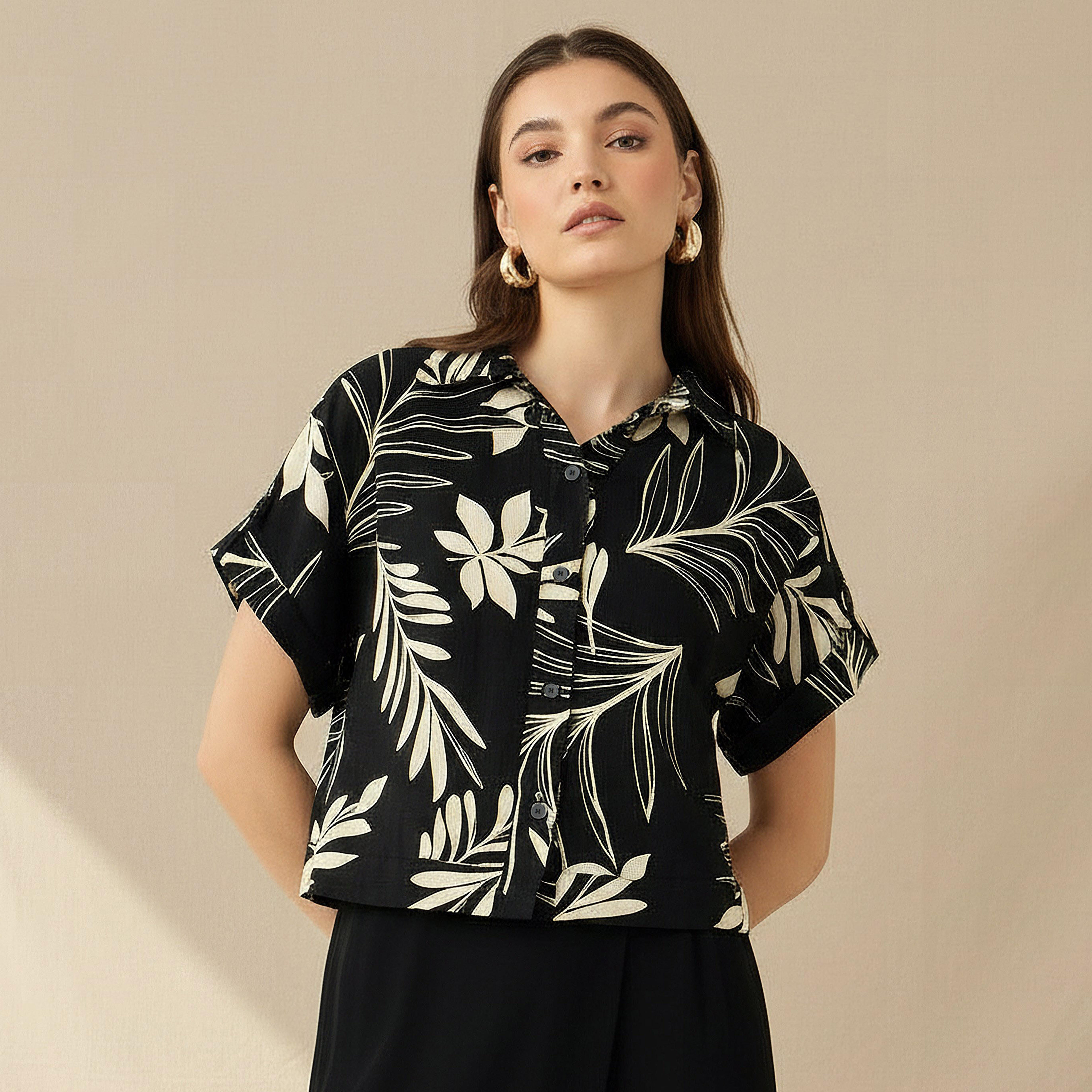 Cropped Shirt with Leaf Print-PROMO_SP_SA_2FOR129_110625-image-1