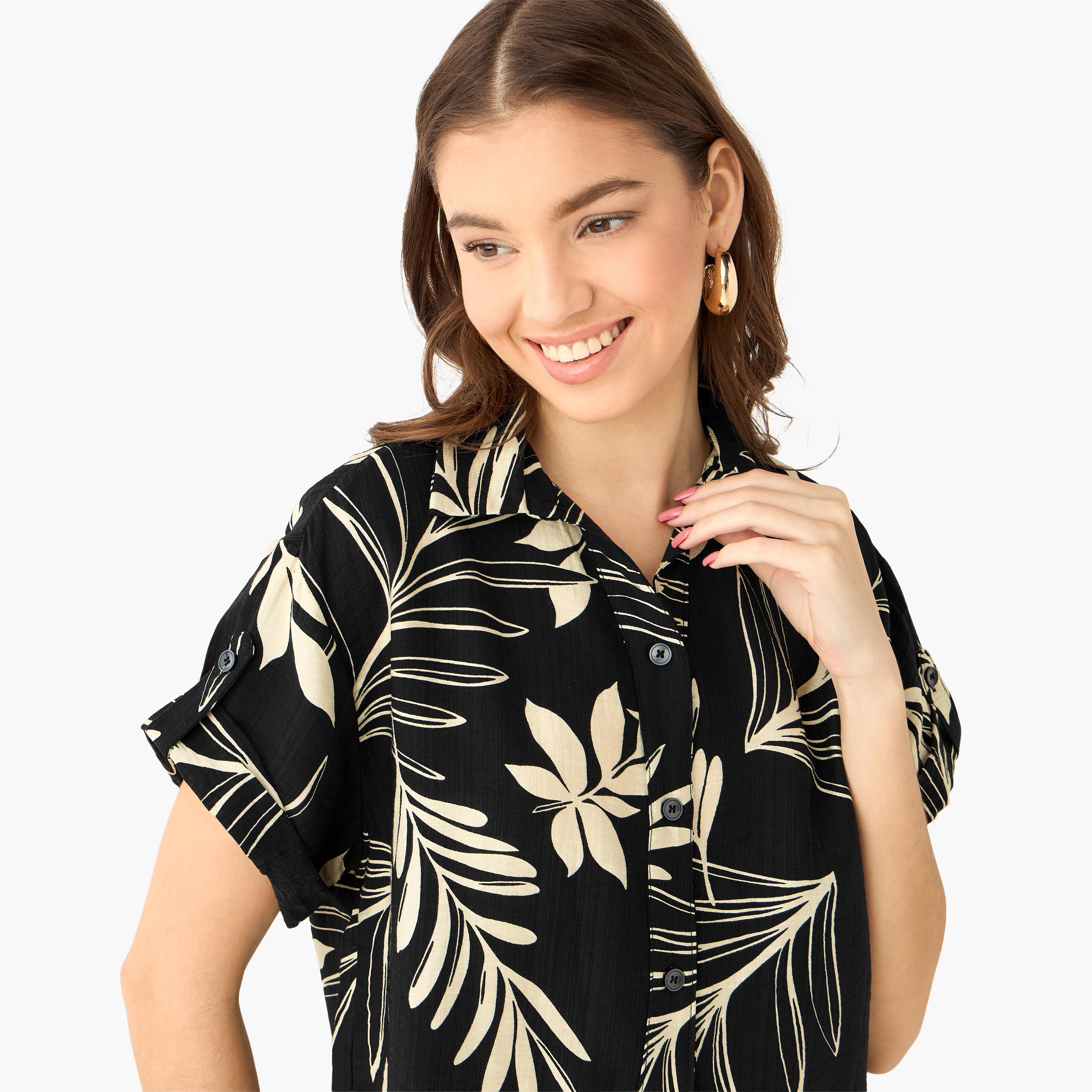 Cropped Shirt with Leaf Print-PROMO_SP_SA_2FOR129_110625-image-5