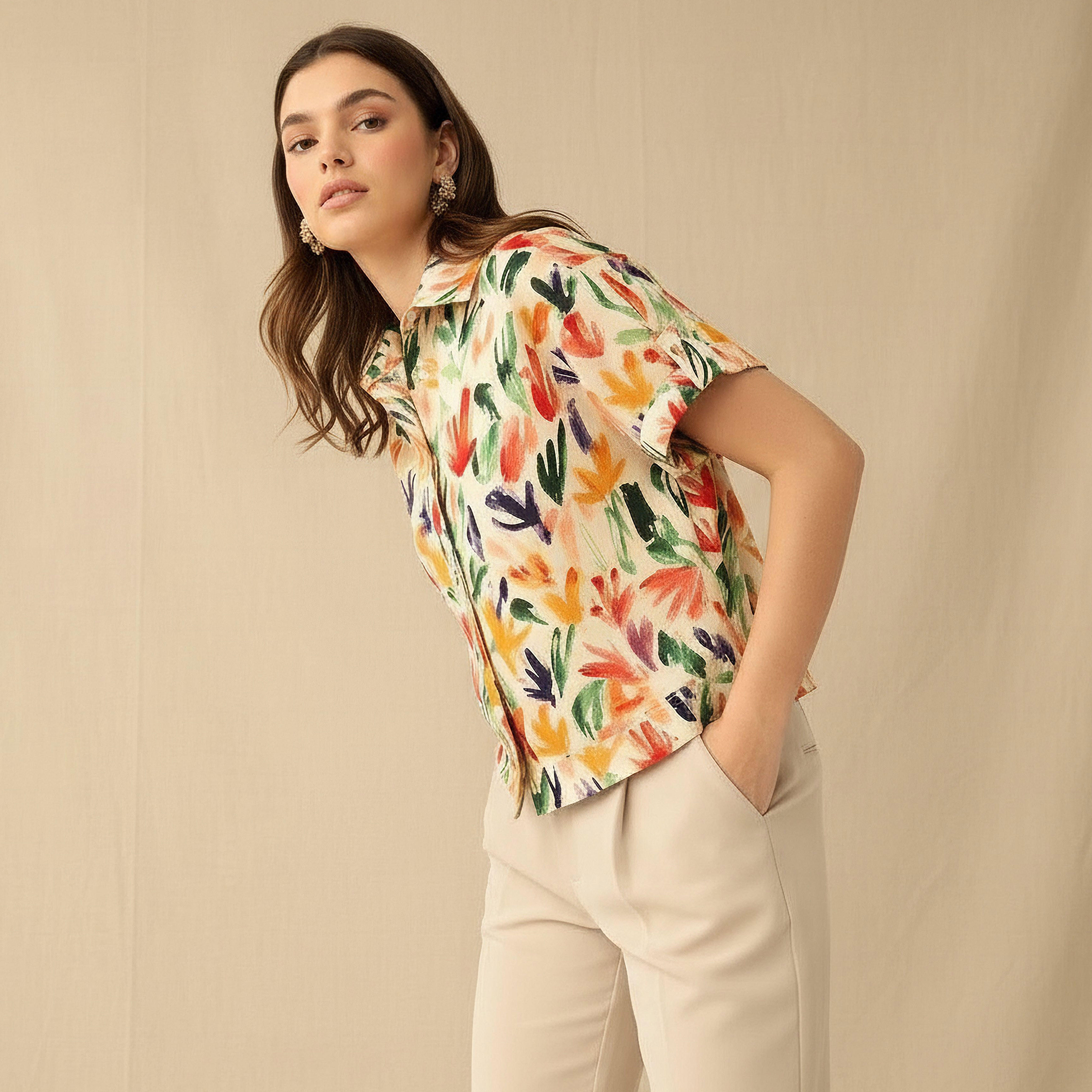 Printed Cropped Shirt-women-clothing-shirtsandblouses-shirts-image-1