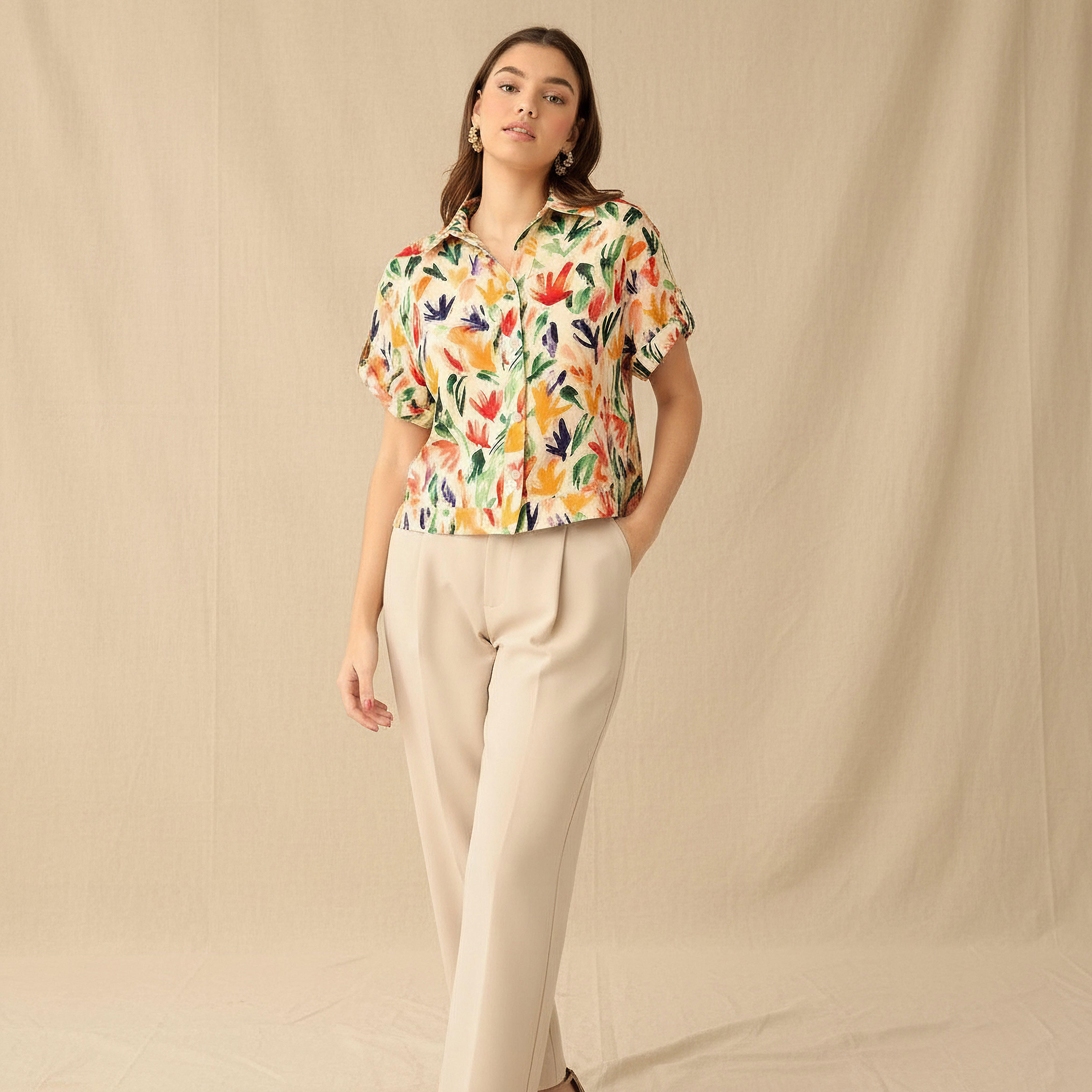 Printed Cropped Shirt-women-clothing-shirtsandblouses-shirts-image-2