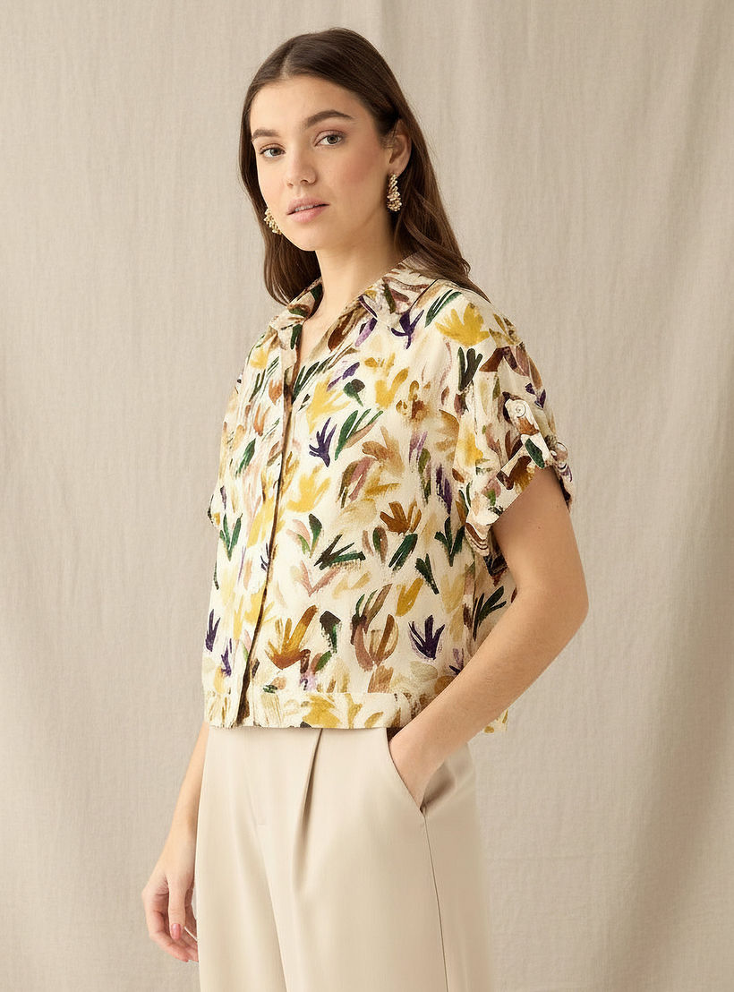 Printed Cropped Shirt-women-clothing-shirtsandblouses-shirts-image-1