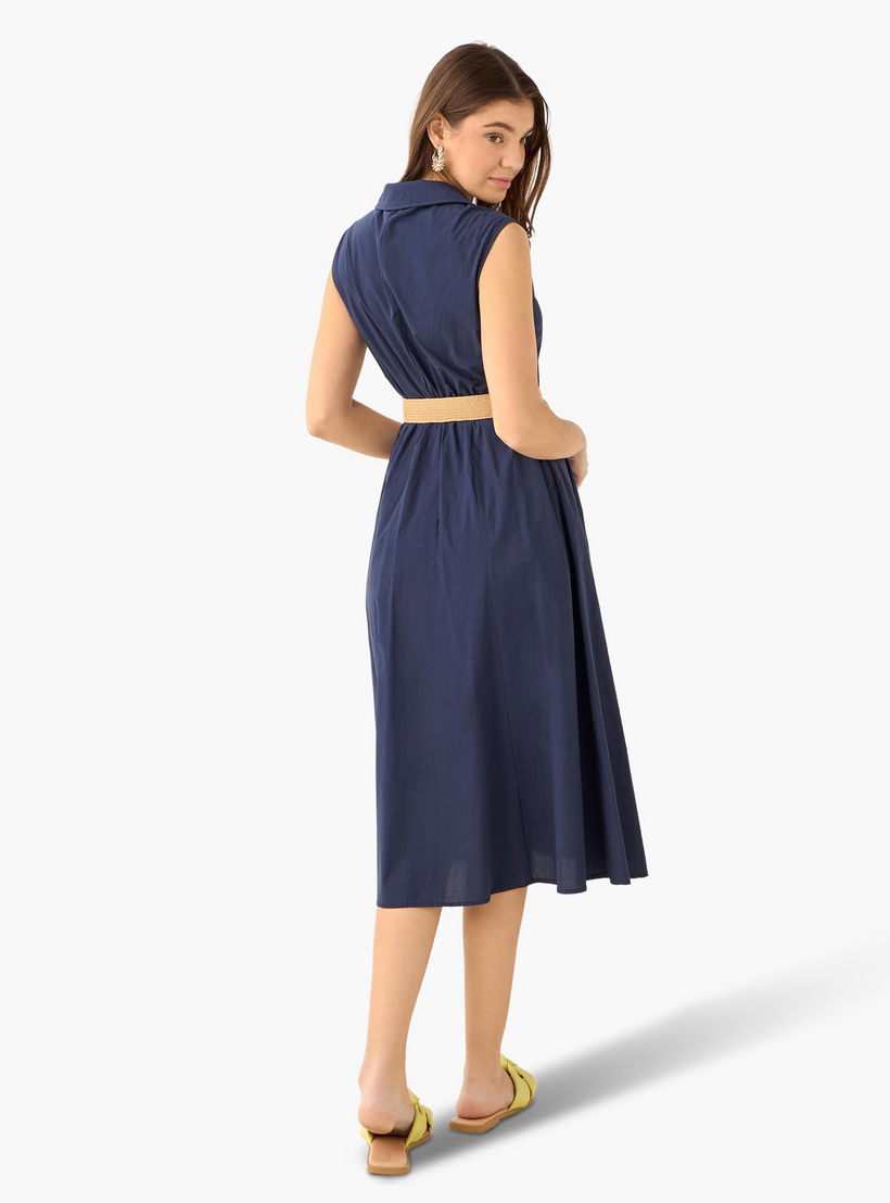 فستان قميص ميدي قطن بحزام-women-clothing-dresses-image-4