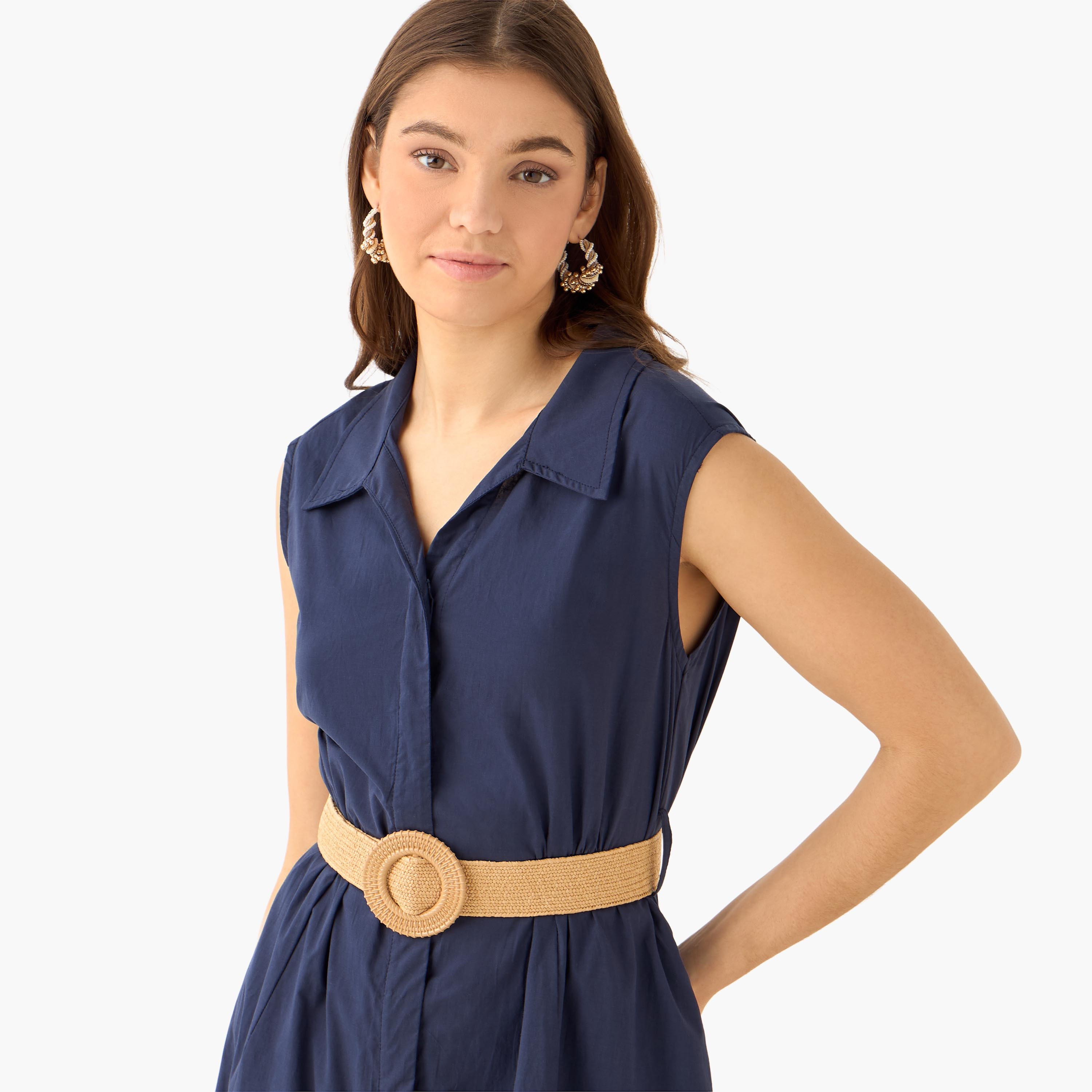 فستان قميص ميدي قطن بحزام-women-clothing-dresses-image-5