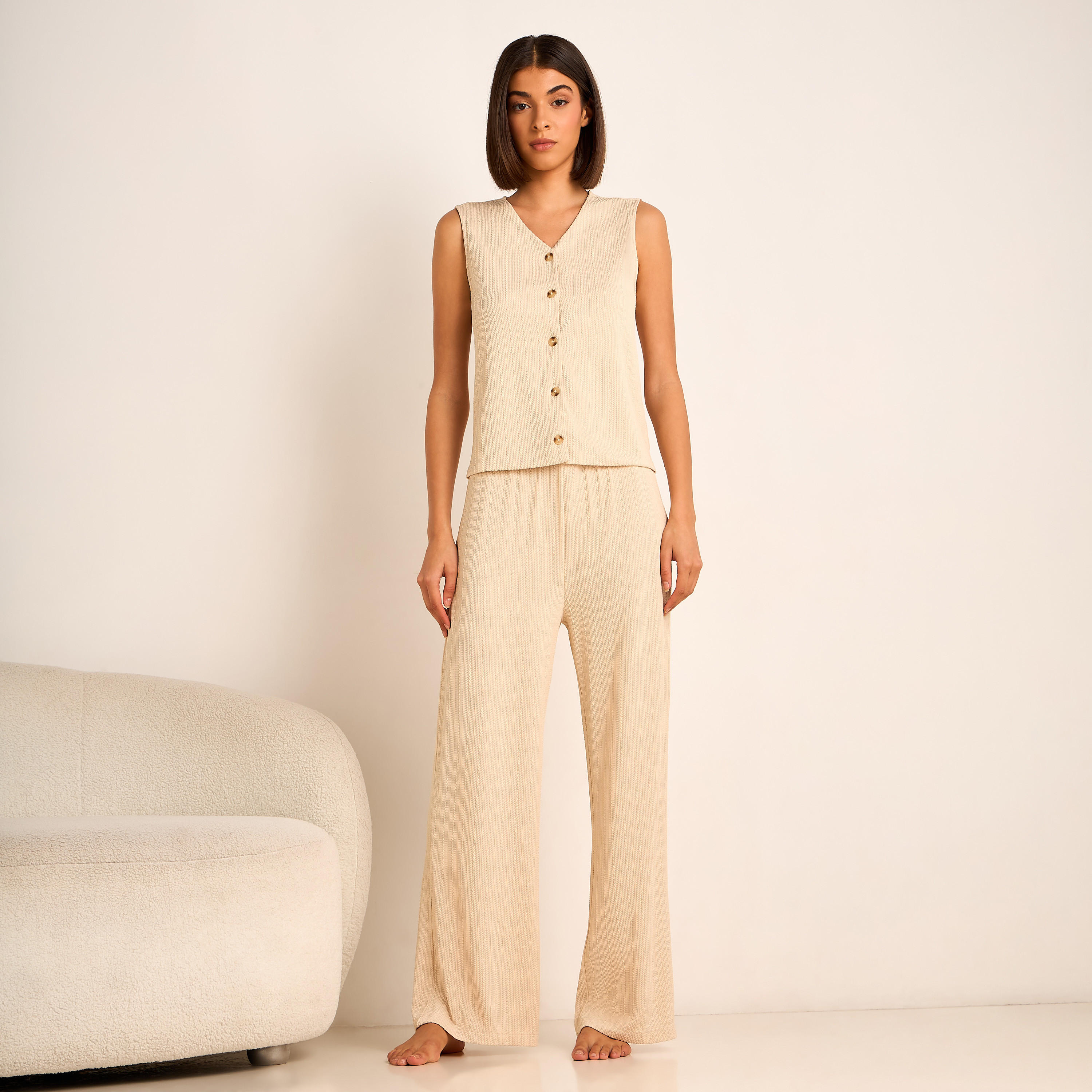 Coord Set with Waist Coat & Wide Leg Pants-women-clothing-coordsets-image-2