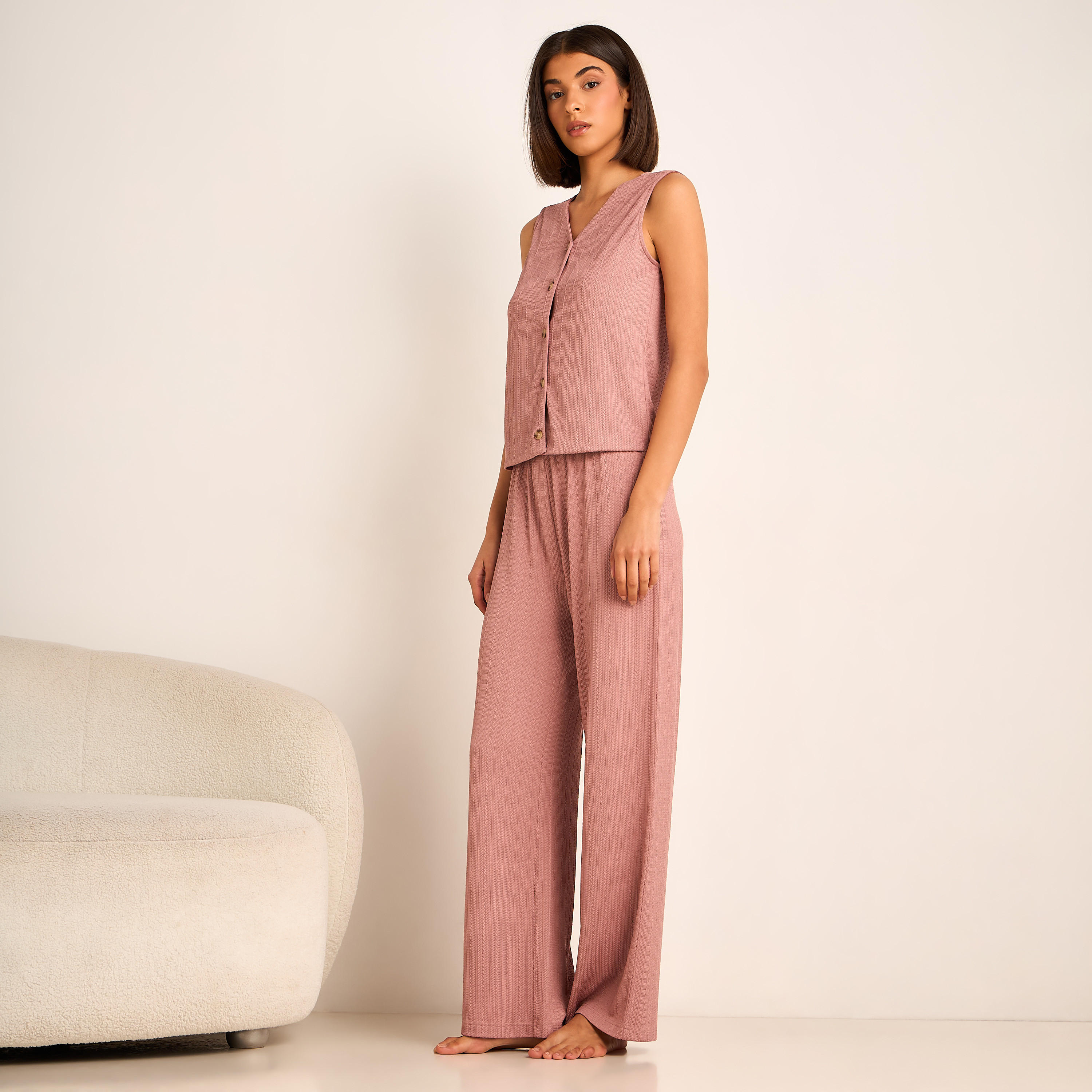 Coord Set with Waist Coat & Wide Leg Pants-women-clothing-coordsets-image-2