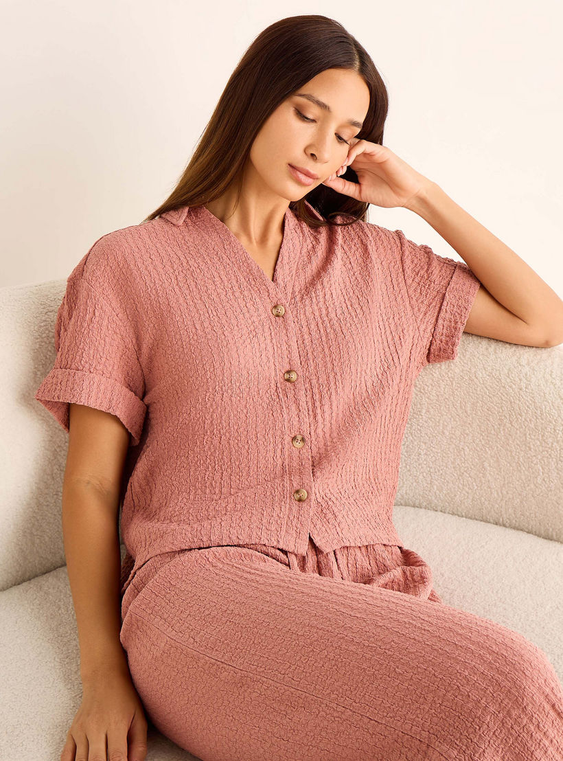Coord Set with Shirt & Wide Leg Pants-women-clothing-coordsets-image-3