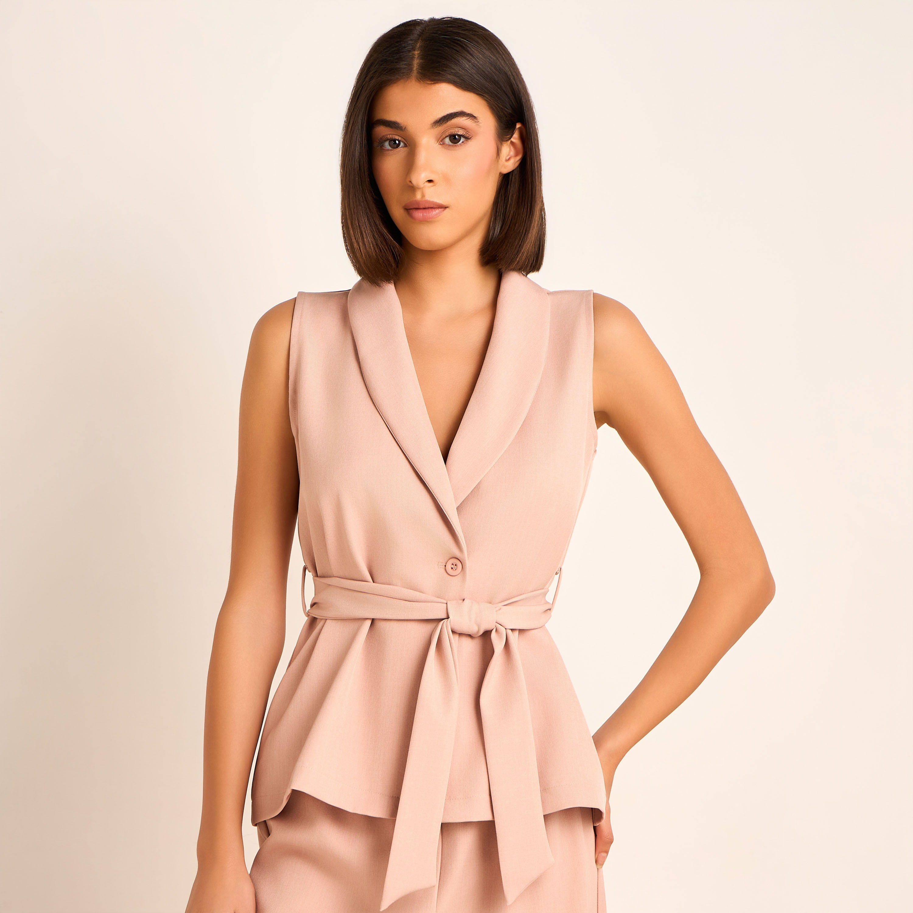 Coord Set with Wrap Top & Wide Leg Bottom-women-clothing-coordsets-image-3