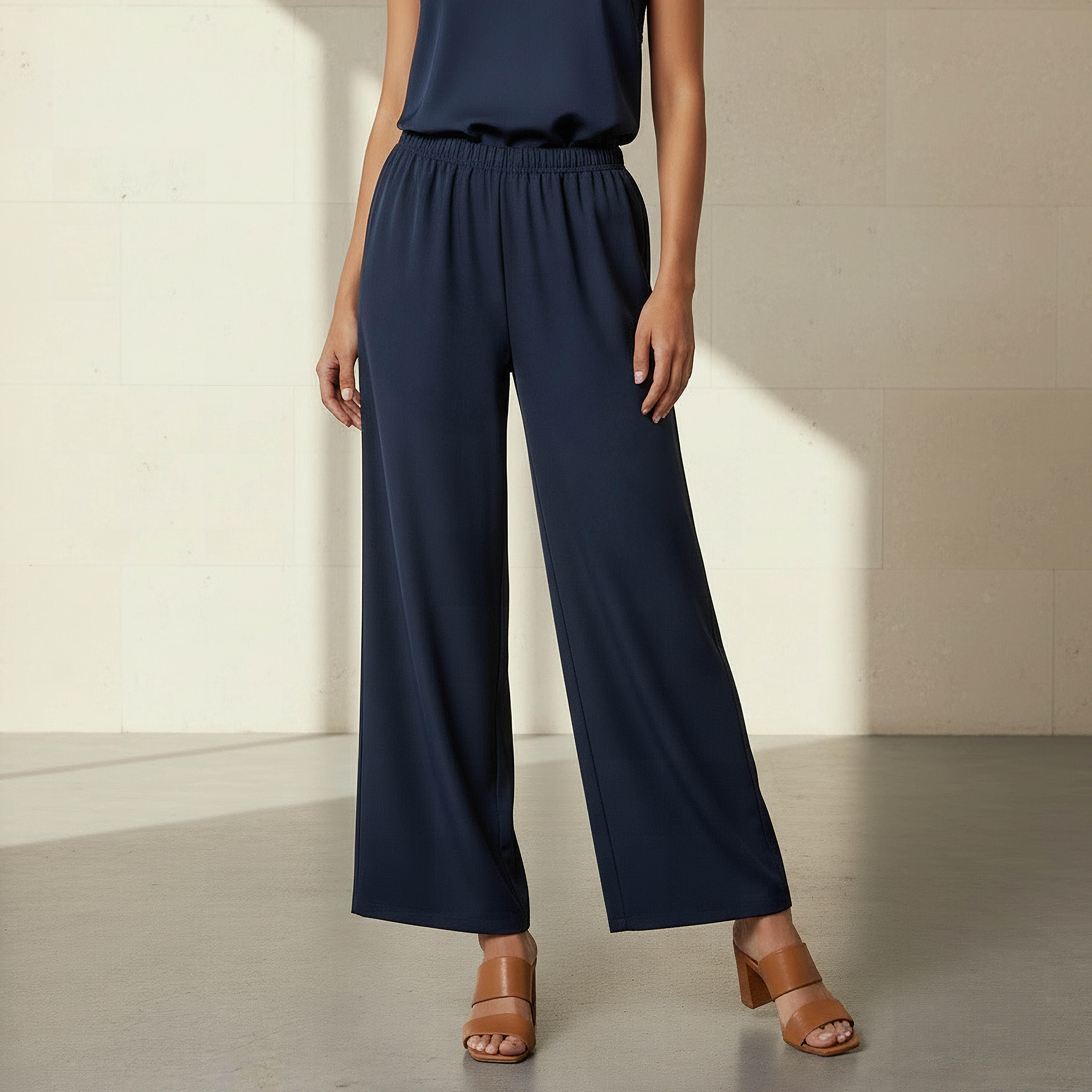 Coord Set with Wrap Top & Wide Leg Bottom-women-clothing-coordsets-image-4